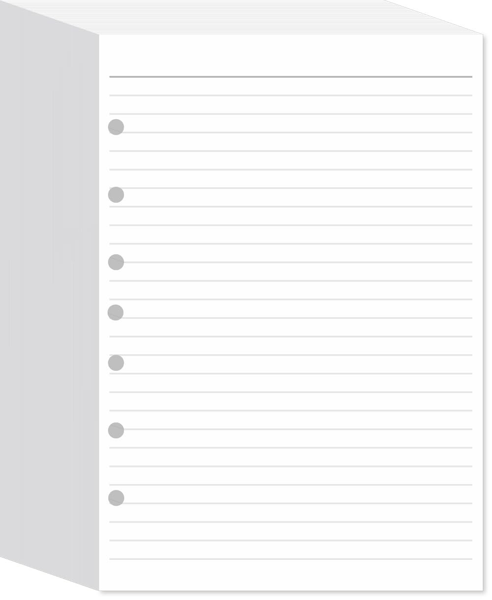 7-Hole Lined Filler Paper Mini Binders College Ruled 5-1/2″ x 8-1/2″ 300 Sheets