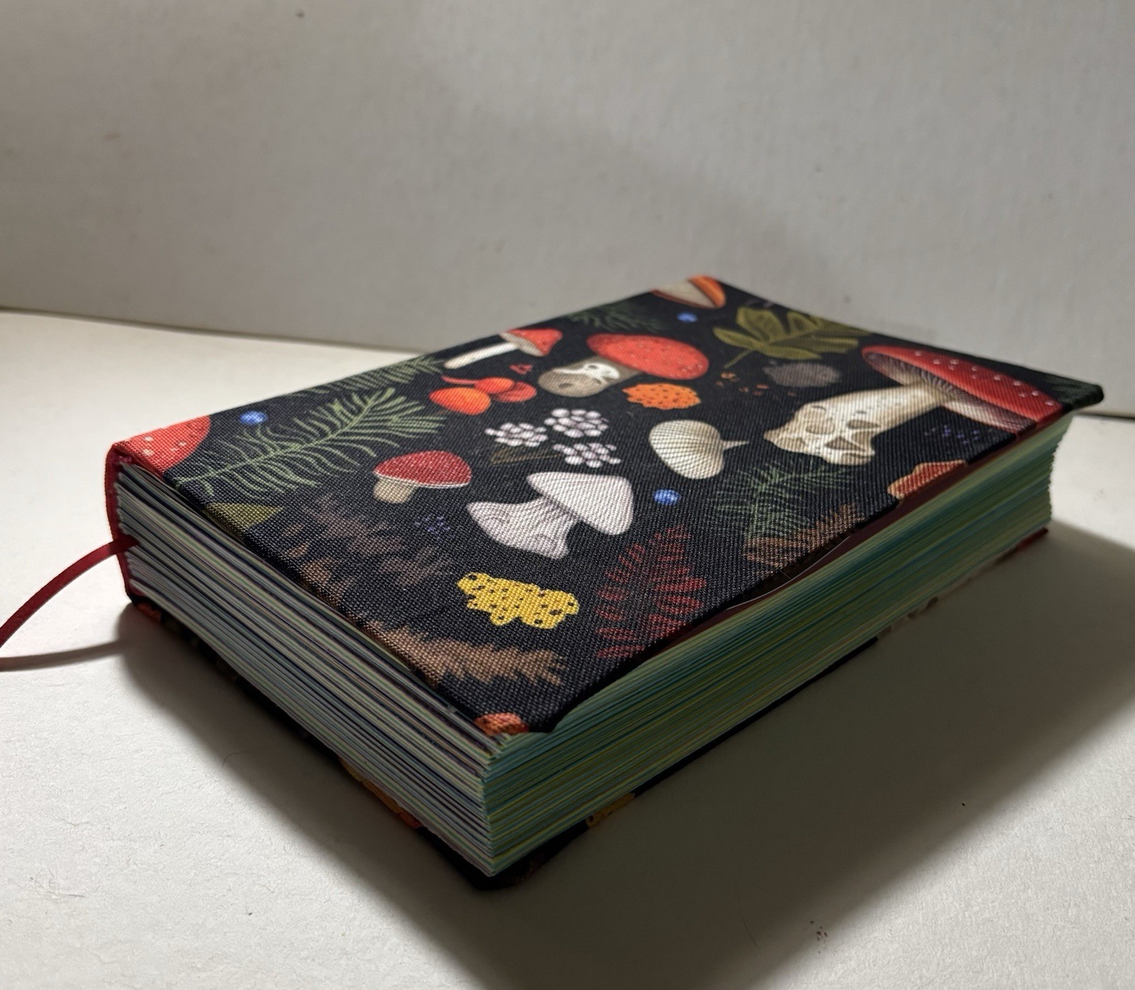 Handmade Mushroom Fabric – Sketchbook Blank Journal Book – 8. 5 in. x 5.8 in.