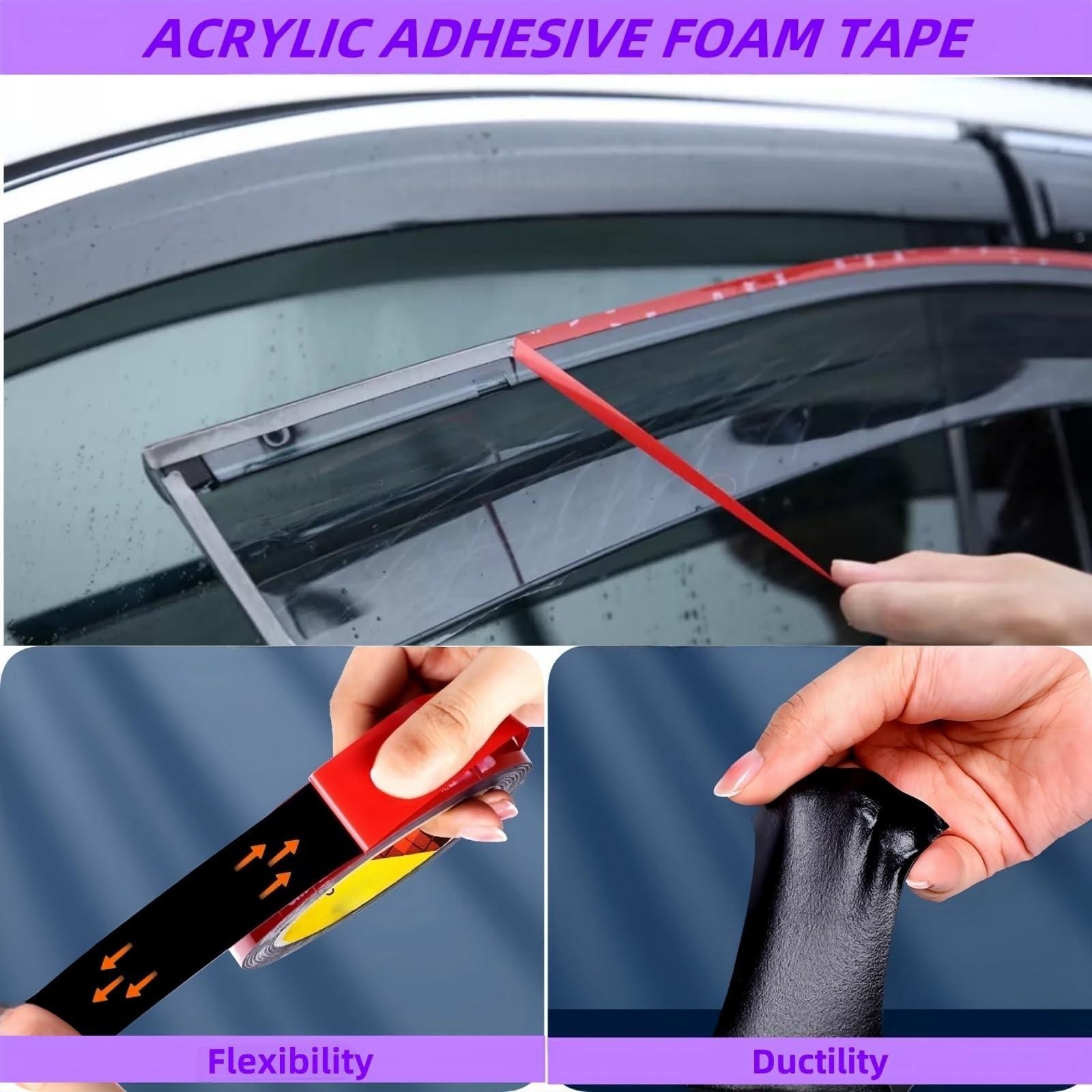 Double Sided Mounting Tape Heavy Duty – 1/4in x 15.4ft Waterproof Adhesive Strip