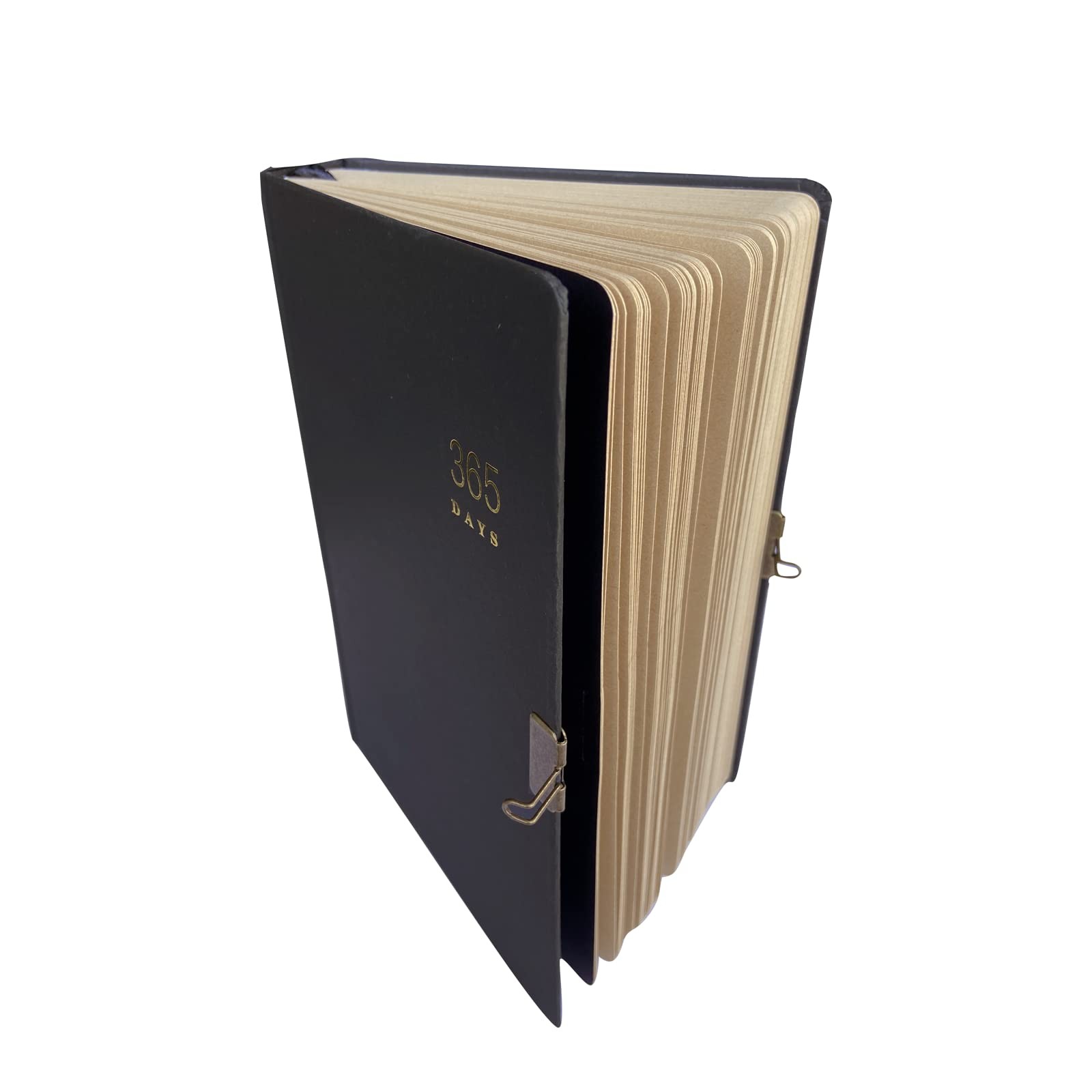 Vintage Journal with Lock & Key A5 Blank Page Diary Notebook Black Hardcover 365