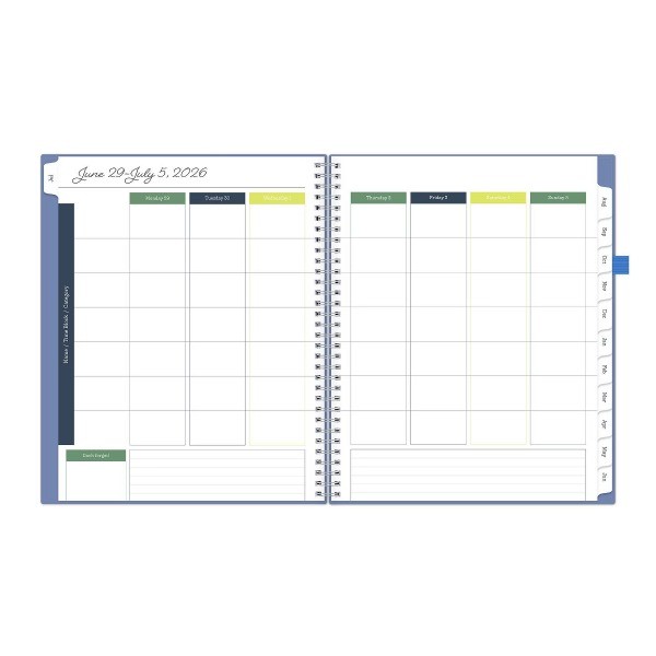 Parent Weekly/Monthly Planner Wirebound 8.5"x11" Blue Plans