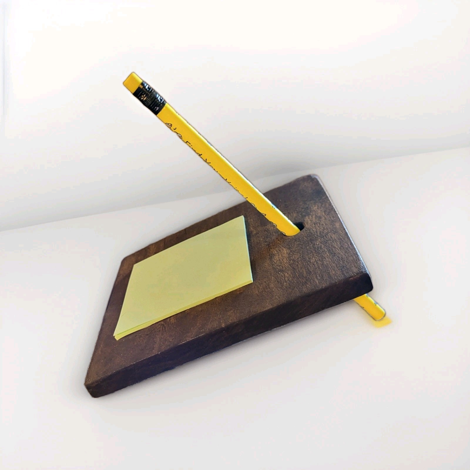 Handmade Reclaimed Wooden Sticky Note Holder –Espresso Finish – Rustic Reminder