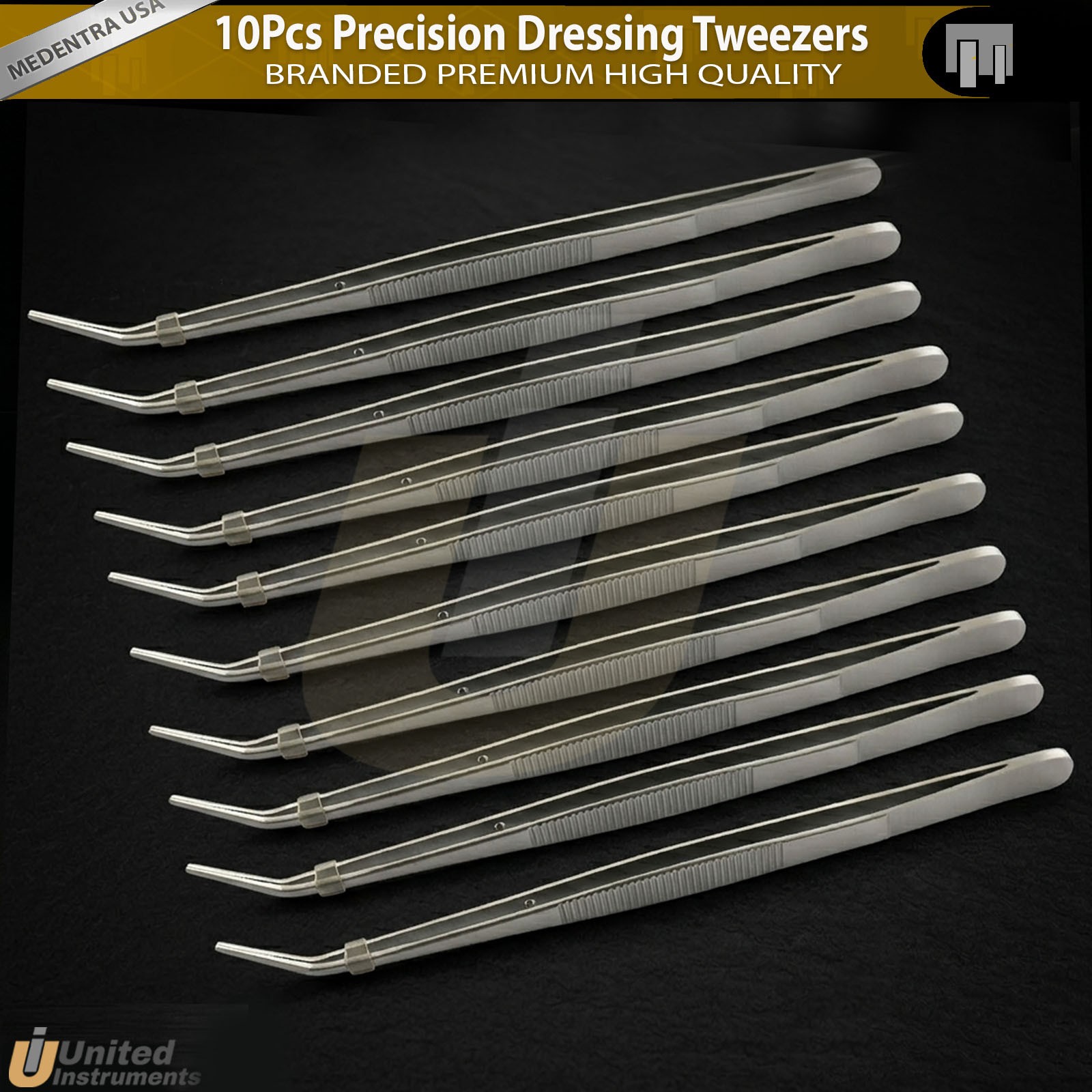 Medentra Utility Pick Up Universal Dental Dressing Tweezers Plier Lot of 10 Pcs