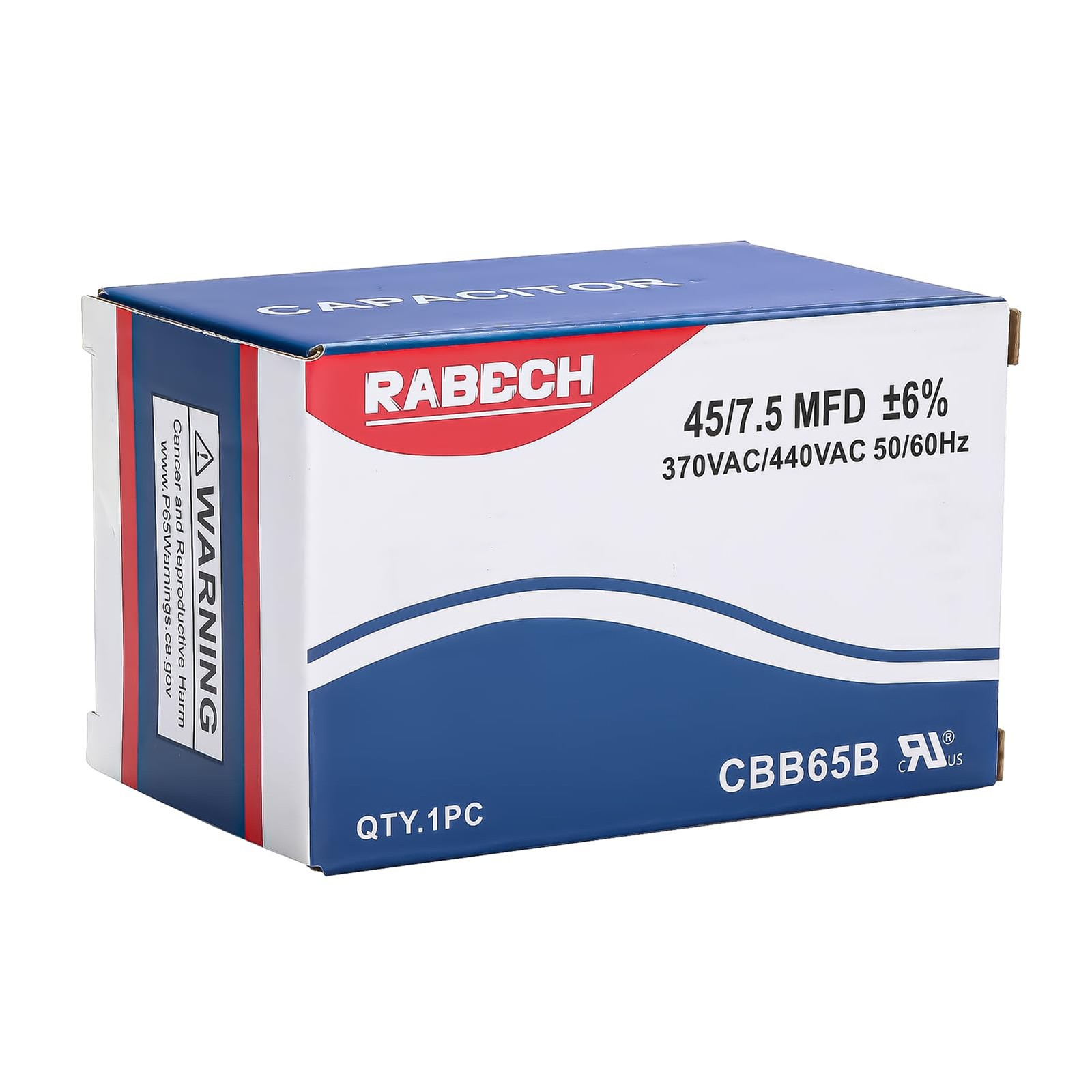 RABECH 45/7.5uF 45+7.5MFD AC Capacitor 45 7.5 uF MFD 45/7.5MFD 370V