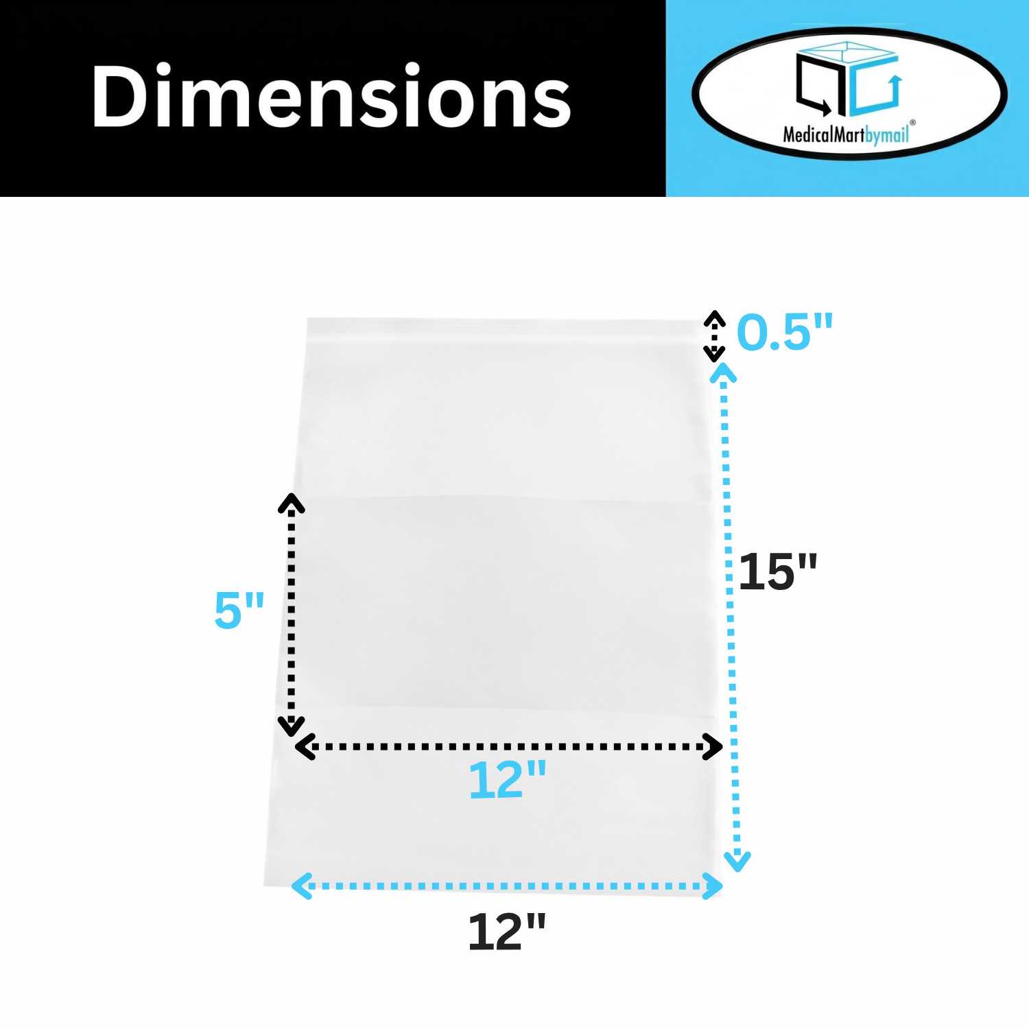 12″x 15″ 4 Mil Reclosable Bag Writeable White Block Water-Resistant 1000 Pack