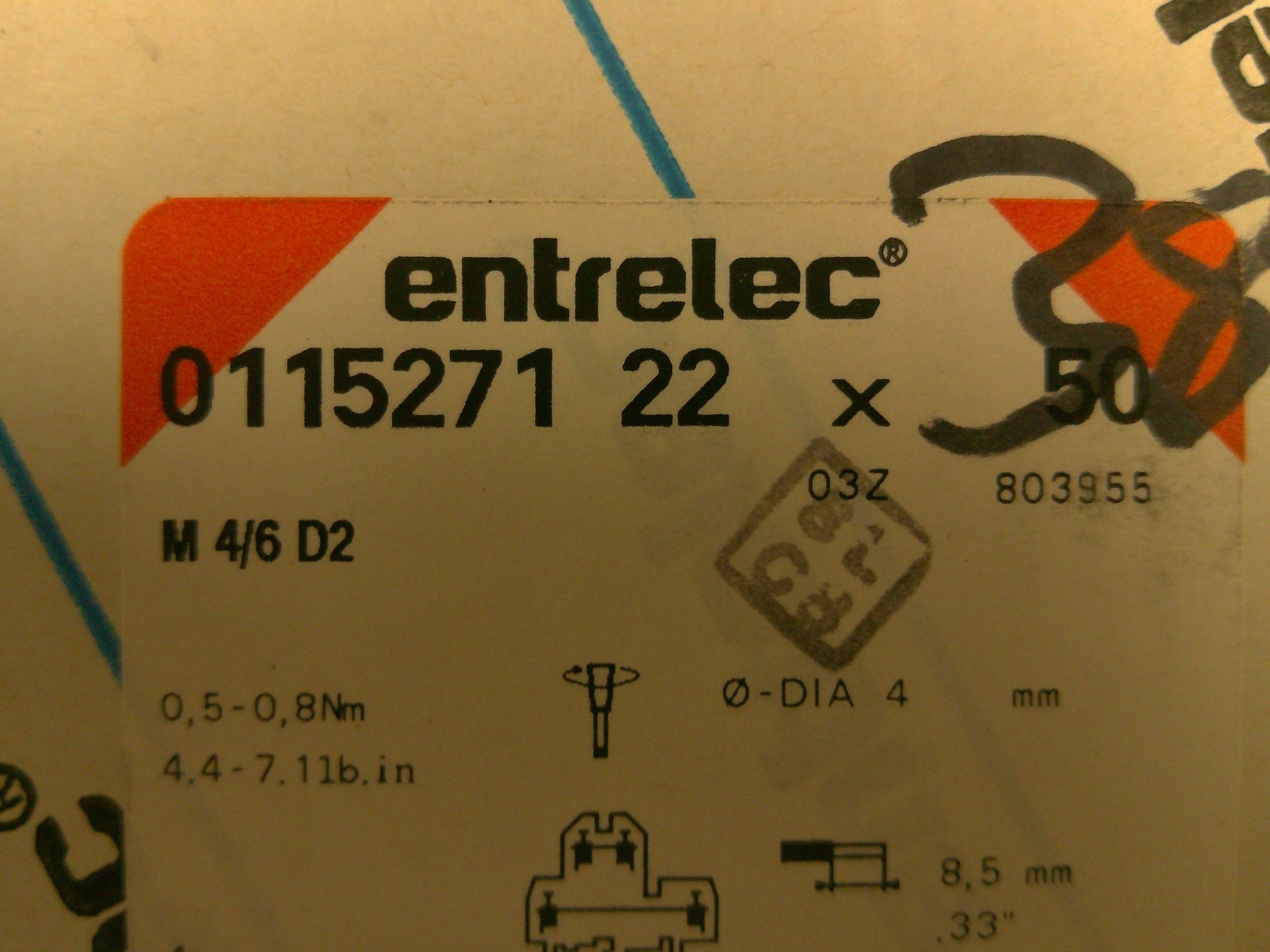 ENTRELEC 0115 271.22 ABB 1SNA115271R2200 — 38PCS NEW