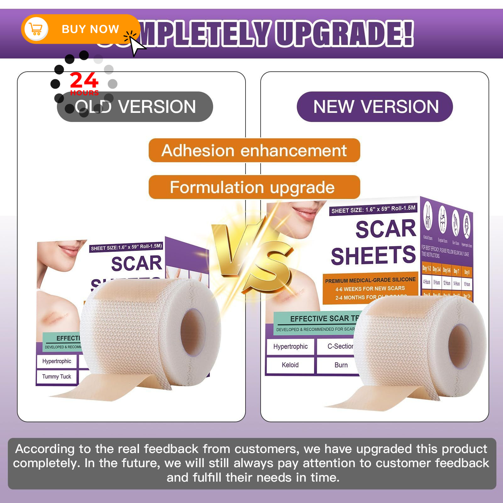 Silicone Scar Sheets, Medical Grade Tape for 3M, Beige