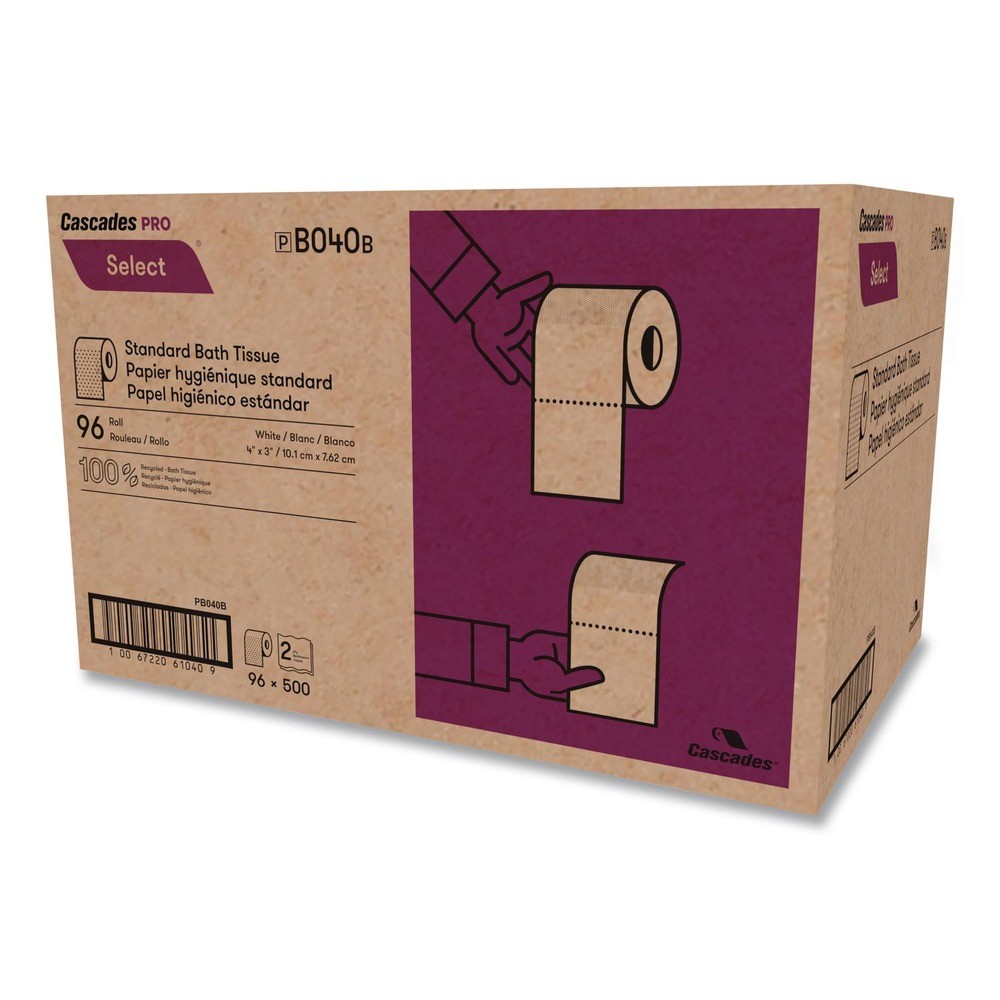 Cascades PRO B040 2-Ply Select Standard Bath Tissue – White (96/Carton) New