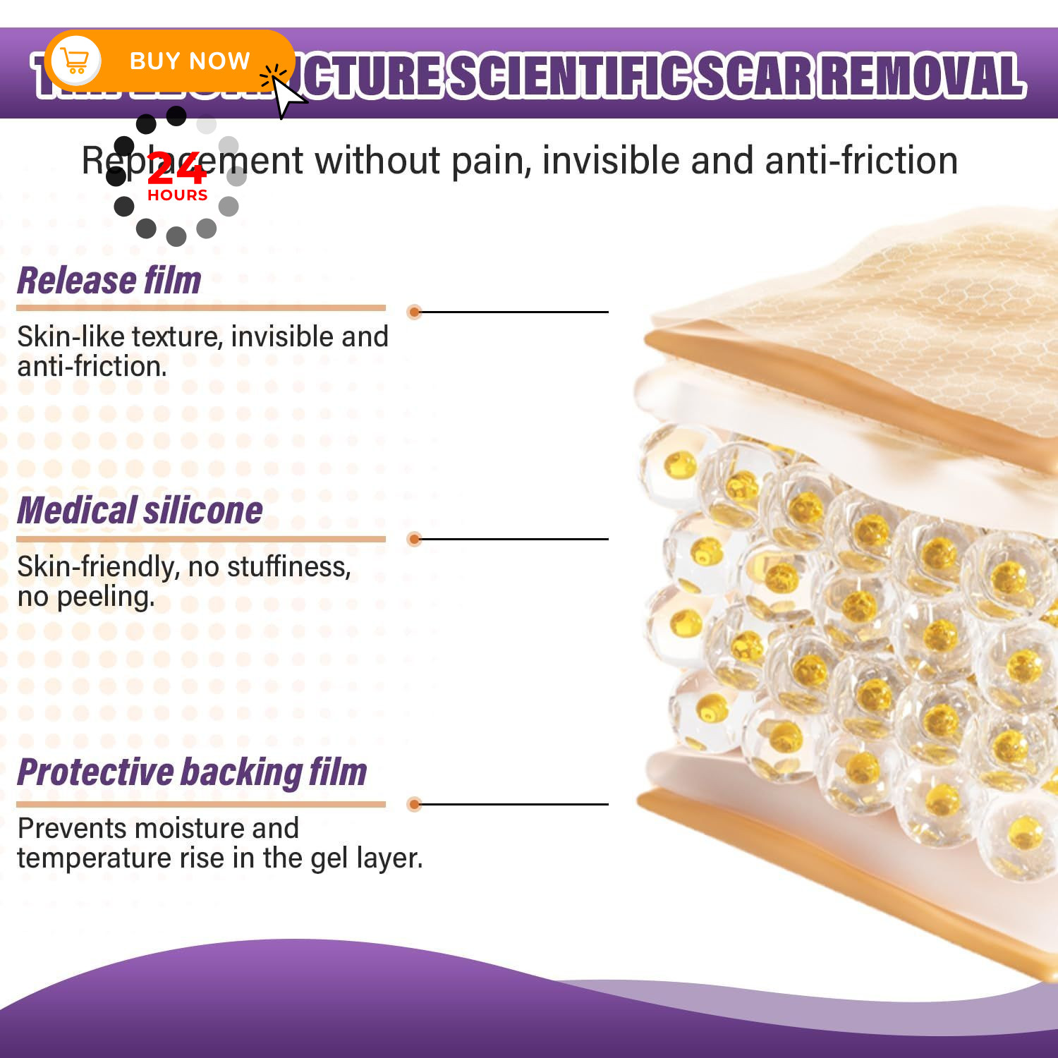 Silicone Scar Sheets, Medical Grade Tape for 3M, Beige