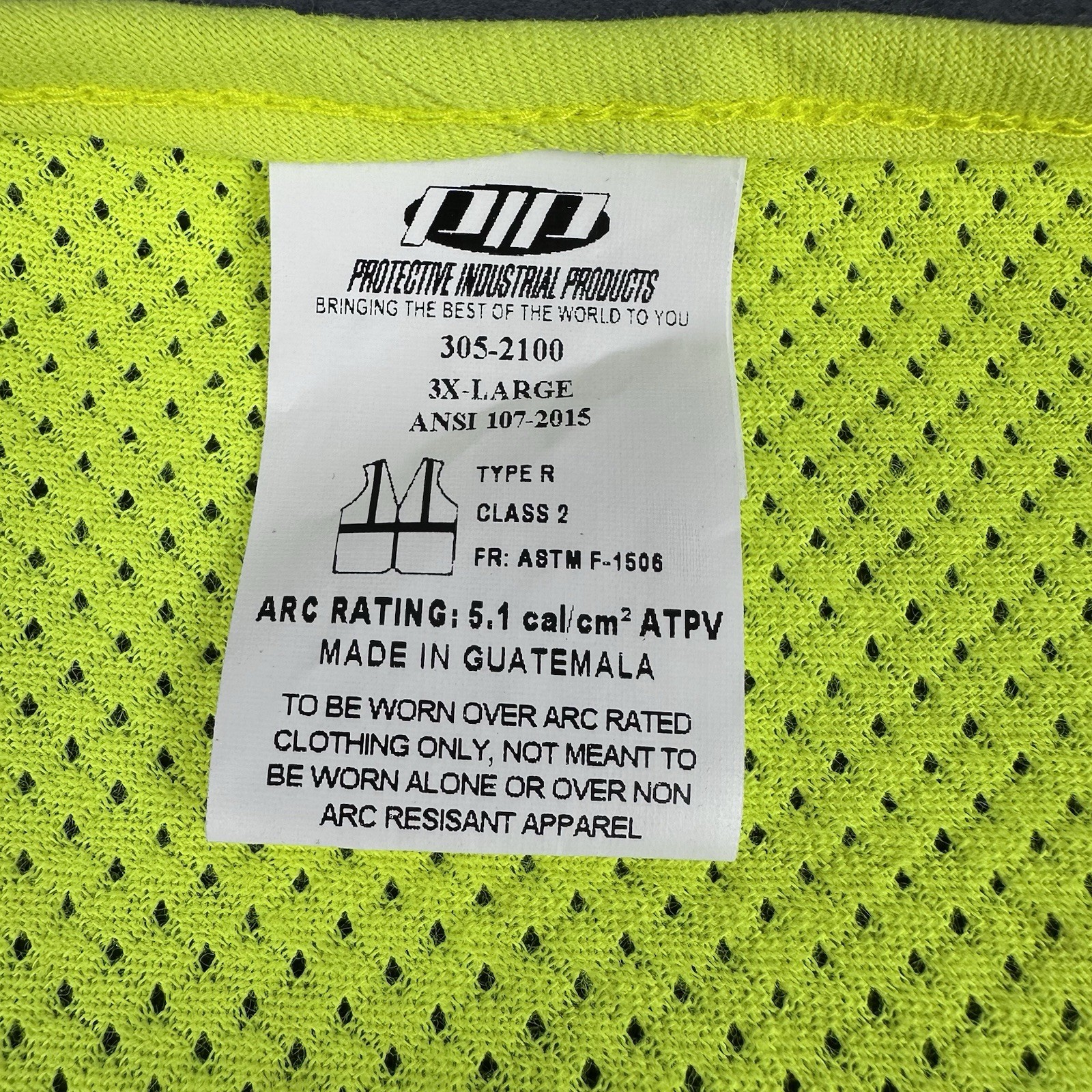 Protective Industrial Products High Visibility Work Vest Size: 3XL