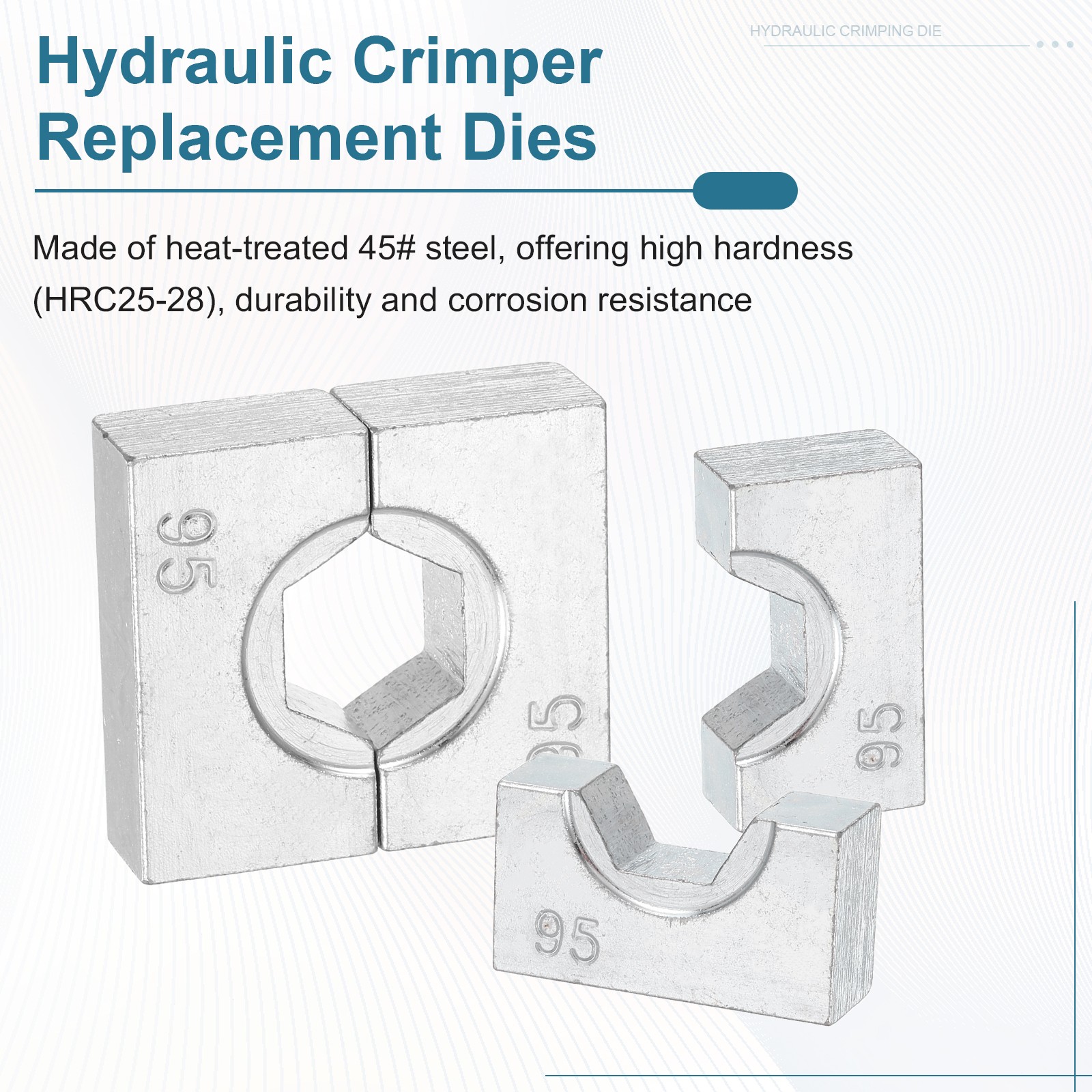 Hydraulic Crimping Die 95mm 8 Ton Hexagon Crimper Dies for YQK-120 Crimper Tool