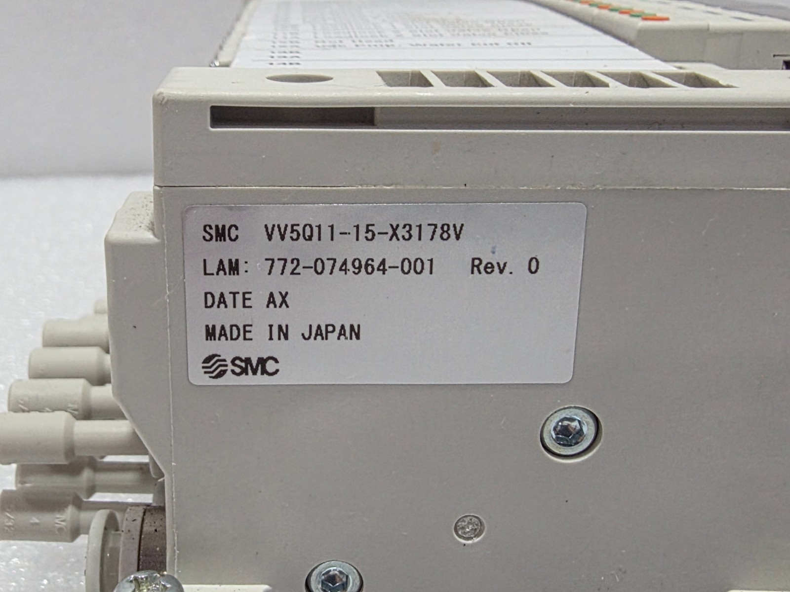 Lam Research SMC VV5Q11-15-X03178V E4 VTM SOLVALVE 772-074964-001 (As-Is)