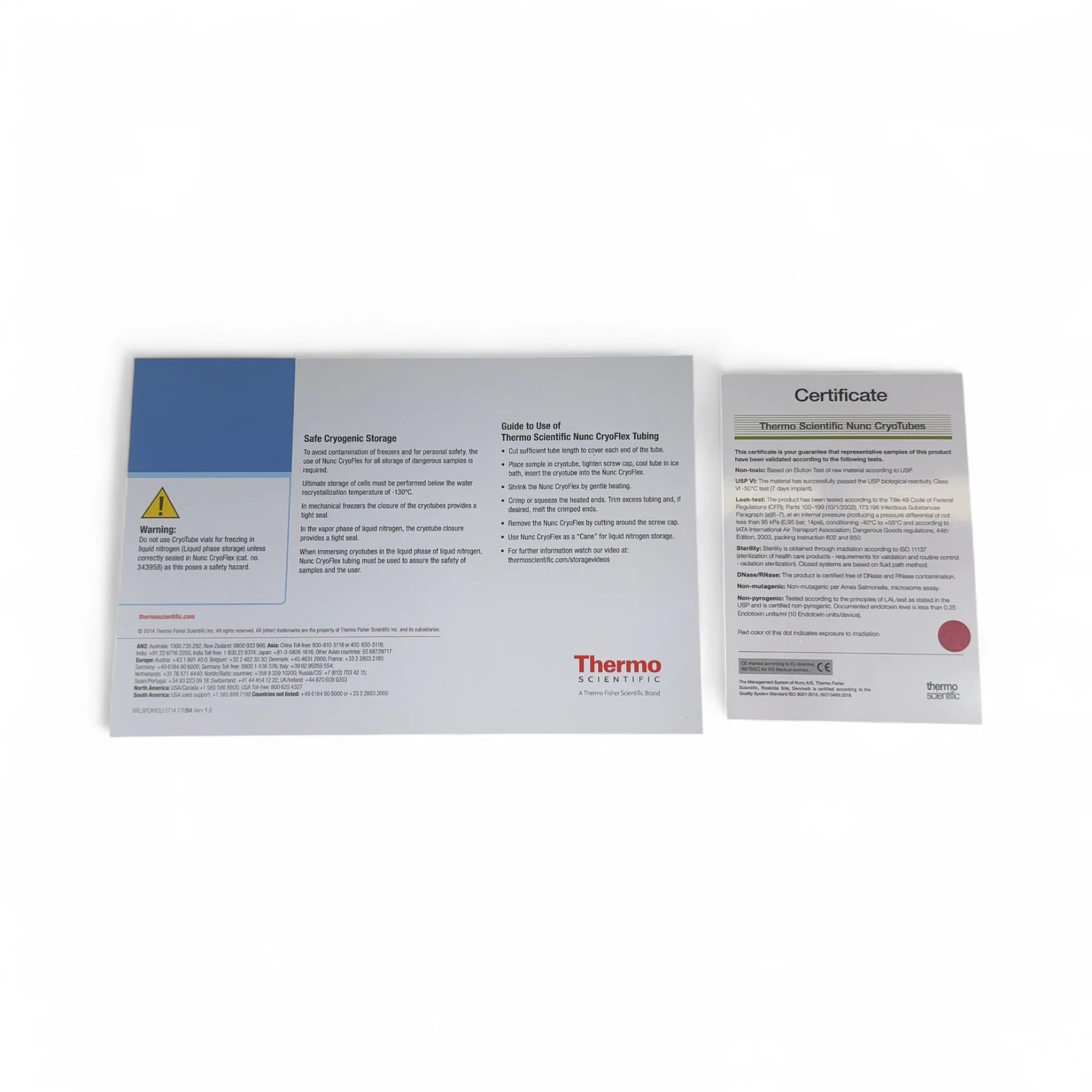 Thermo Scientific Nunc Cryotube 1.8mL StarFoot Round Vials 375418, 450/CS