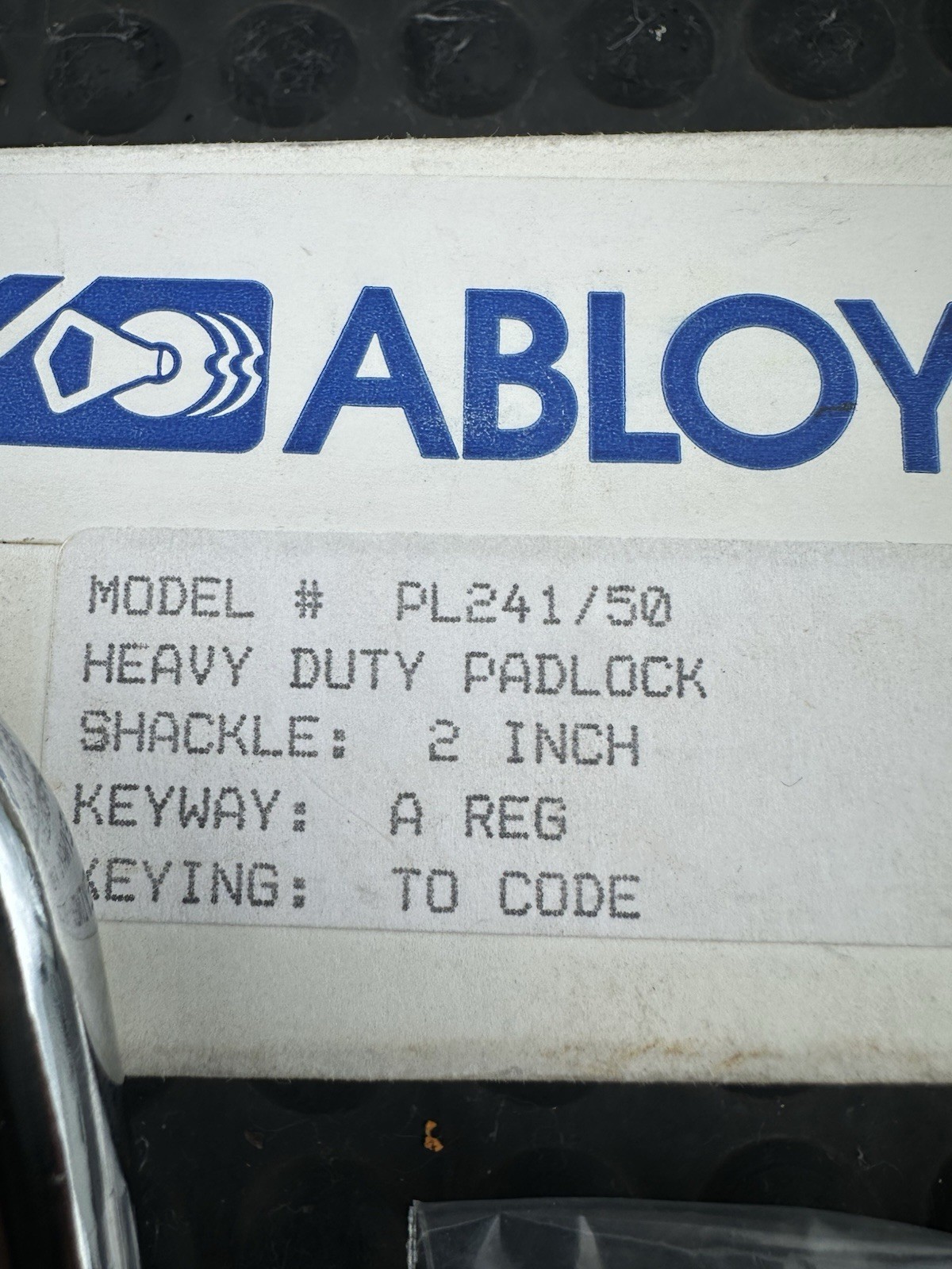 Abloy The Enforcer 241 Padlock Sturdy Heavy Duty Case Hardened Steel NIB NOS
