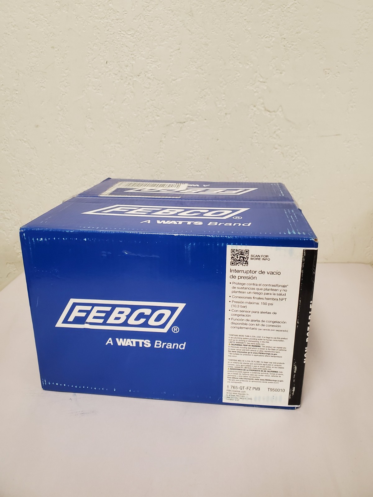 Febco Watts 1 in Bronze Pressure Vacuum Breaker Backflow Preventer 765EBV-FZ 1 R