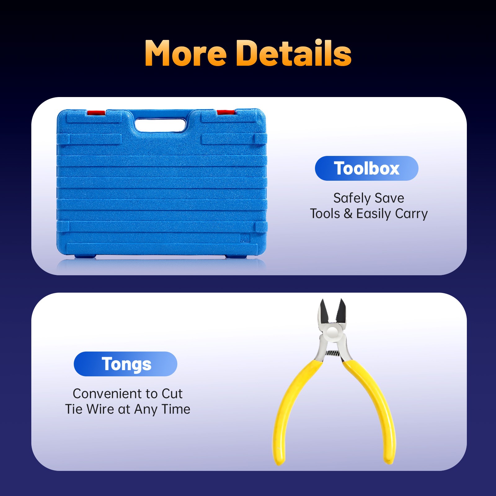 8-34mm Automatic Rebar Tying Machine Electric Rebar Tier Tool+ 4500 Mah Battery