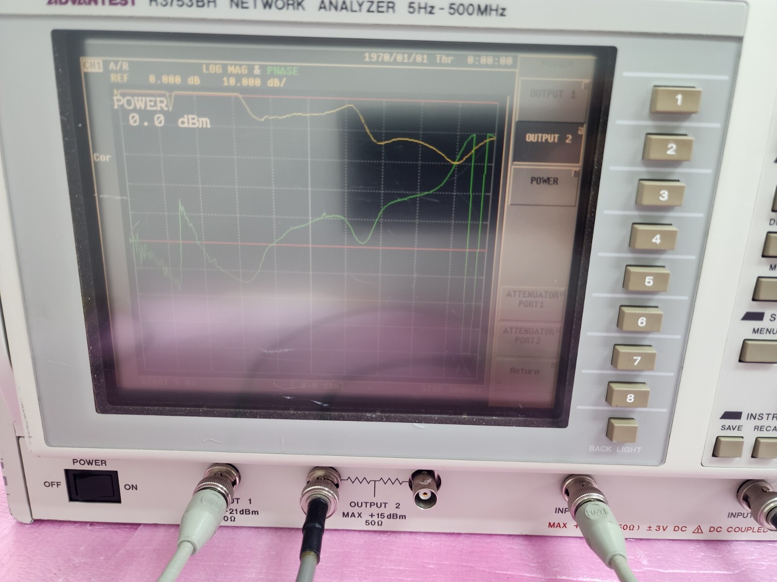 ADVANTEST R3753BH Network Analyzer, 5 Hz to 500 MHz