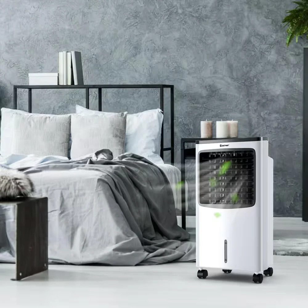 Costway 215 CFM Portable Evaporative Air Cooler 400 sq ft 3-Speed Remote Filter