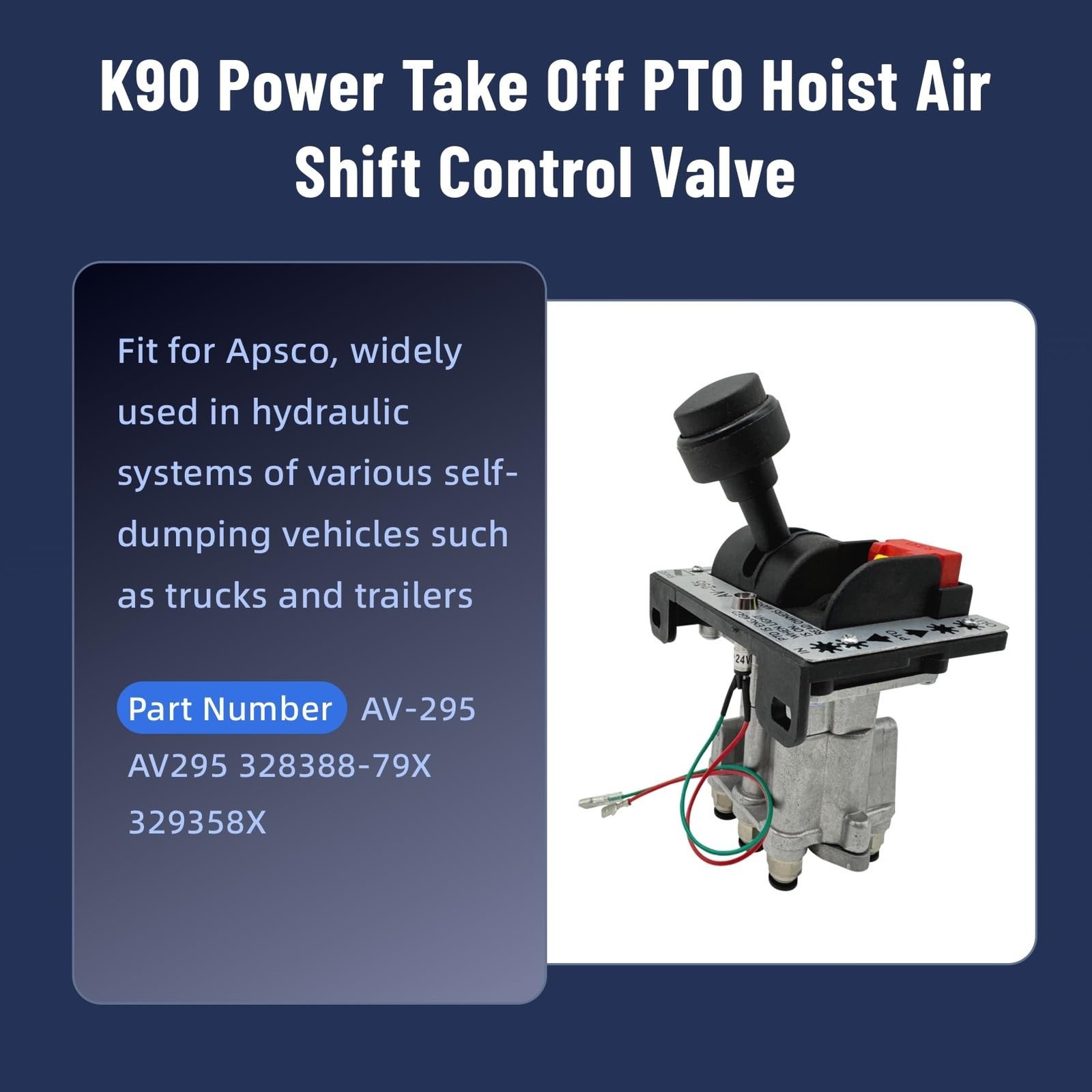 PTO Hoist Air Shift Control Valve K90 Power Take Off Fit for Apsco with Switc…