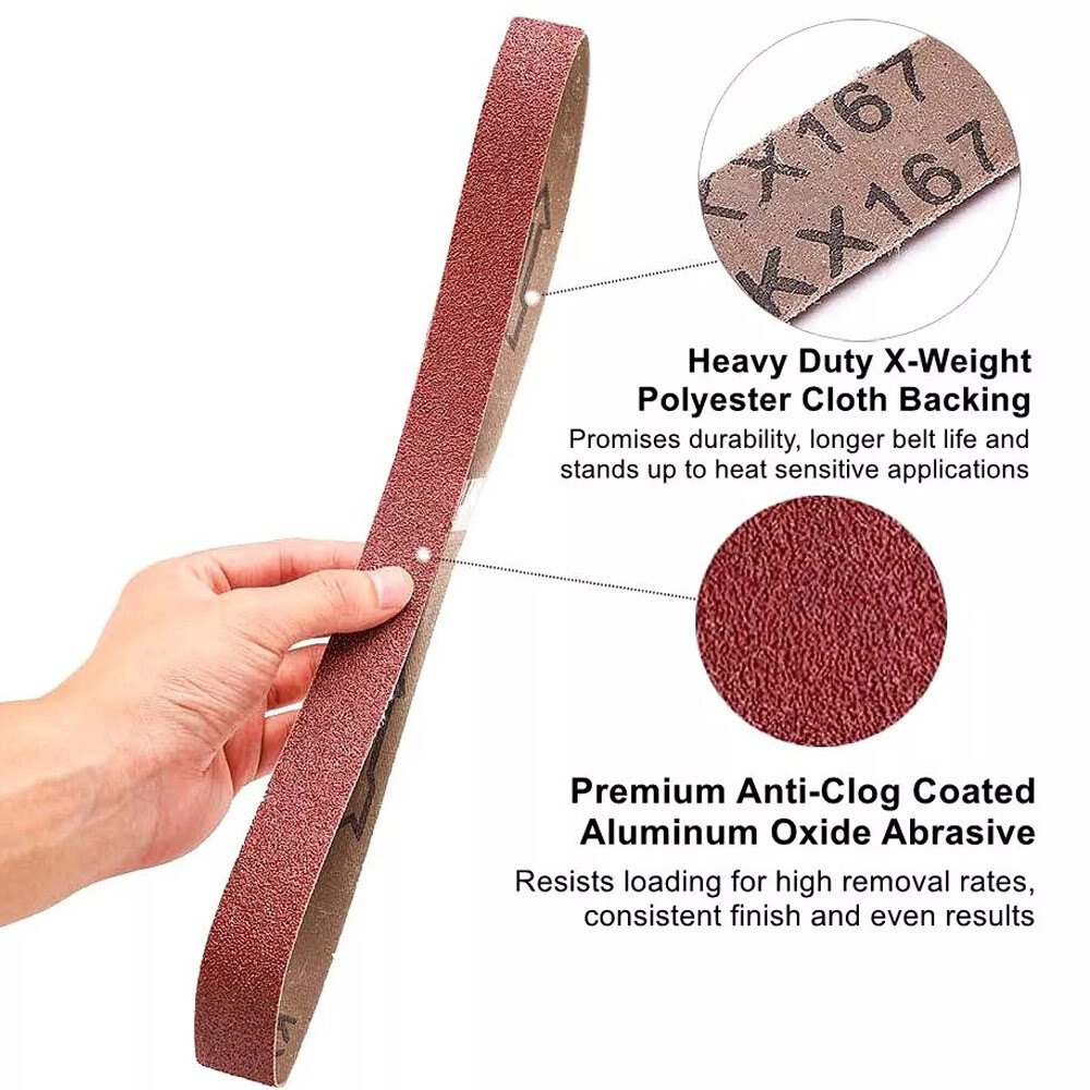 27PCS Sanding Belt 1 x 30 in 60 80 100 120 150-400 Grit Sander Belts Sandpaper