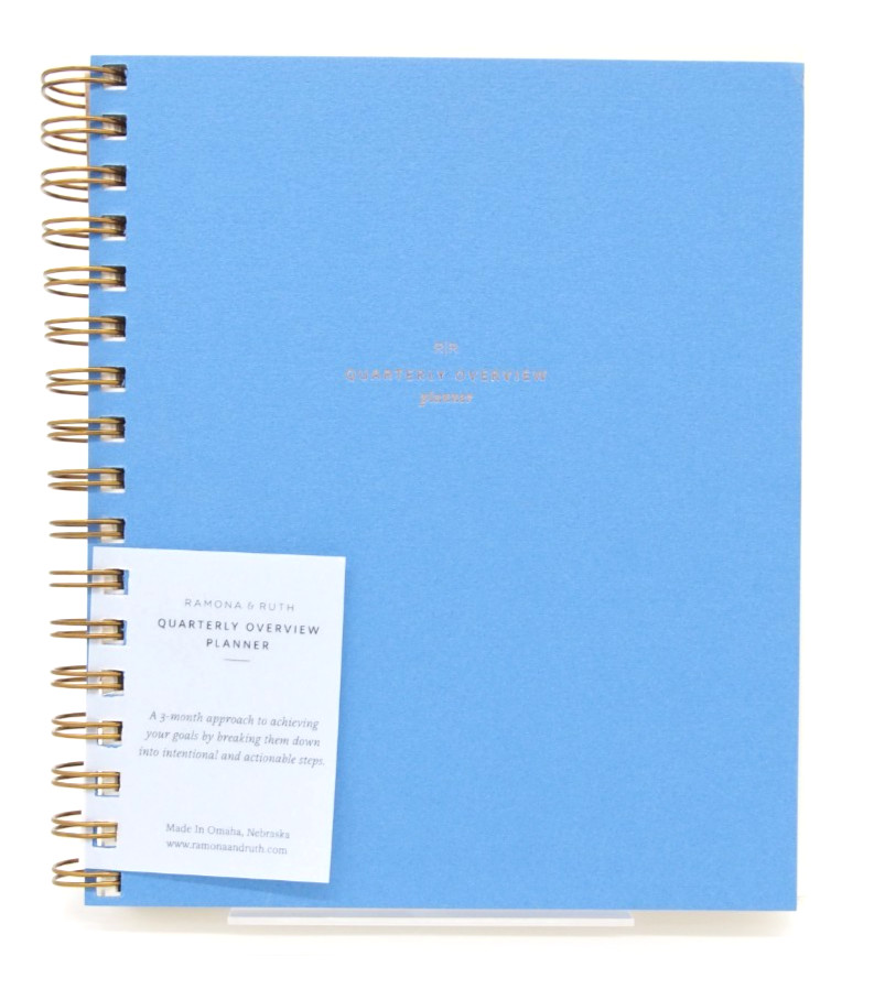 (A) Ramona & Ruth QUARTERLY OVERVIEW PLANNER Undated 3-month Journal Blue New