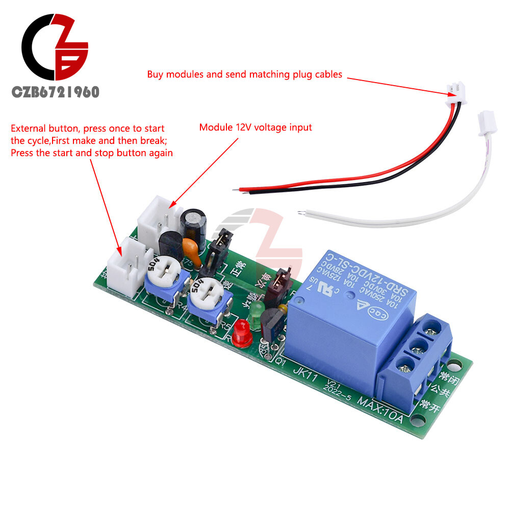 5V 12V 24V DC Infinite Cycle Delay Timer Relay Turn On-off Switch Loop Module