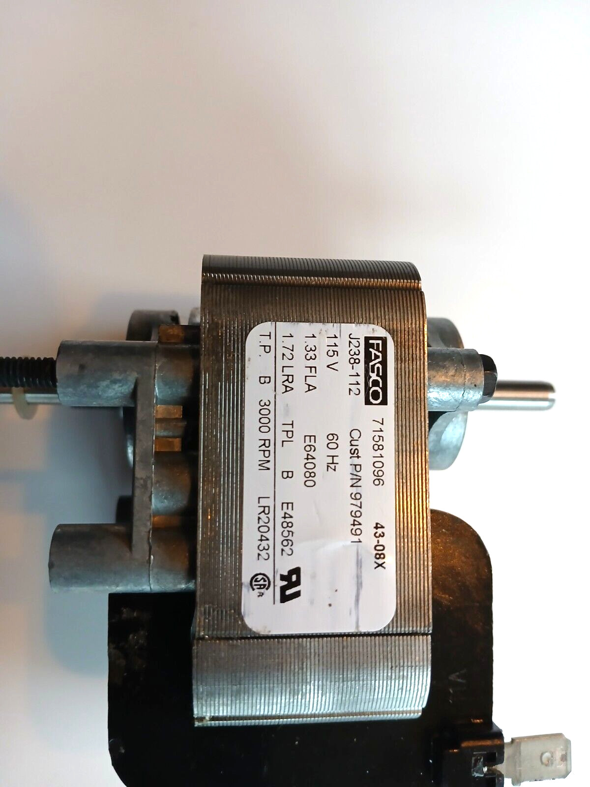 FASCO MOTOR Shaded Pole C-Frame – 3000 RPM – 115V, 1.3 Amp, Evaporator Fan Motor