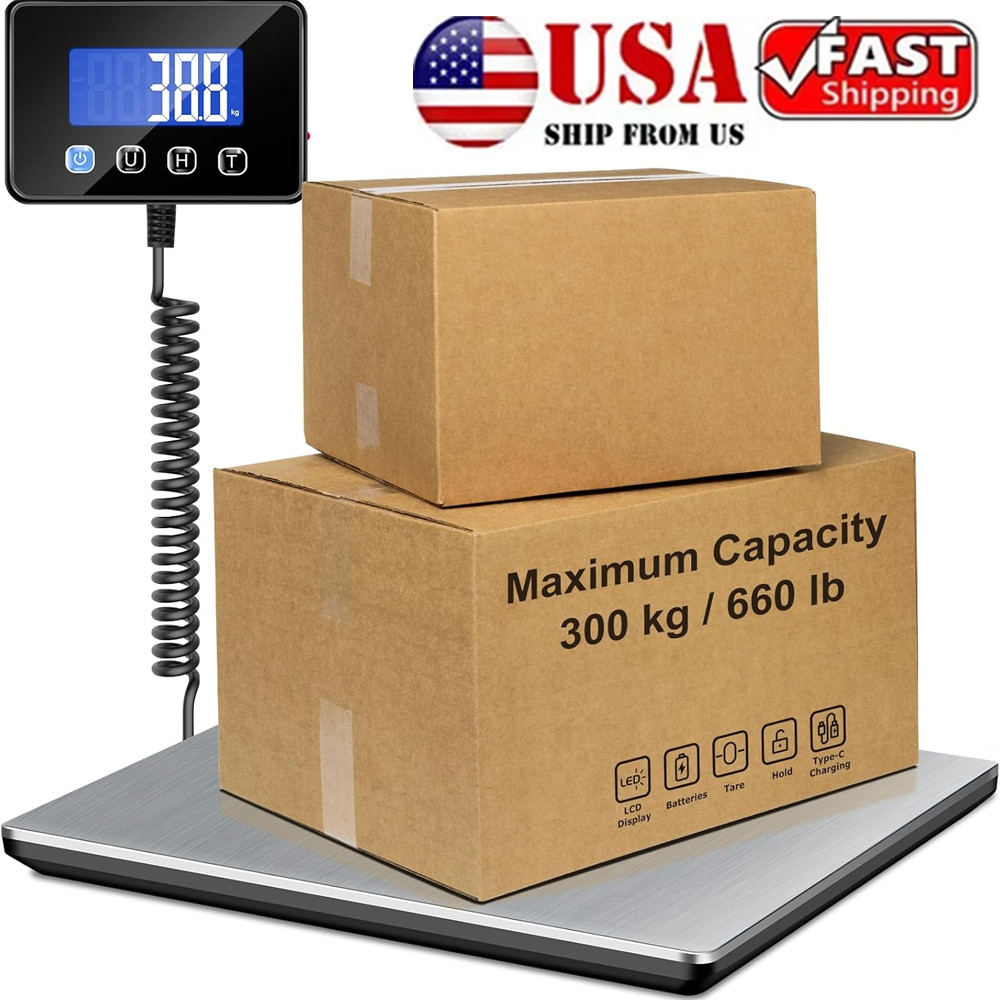 440LB Heavy Duty Digital Postal Parcel Scales Platform Postage Shipping Weighing