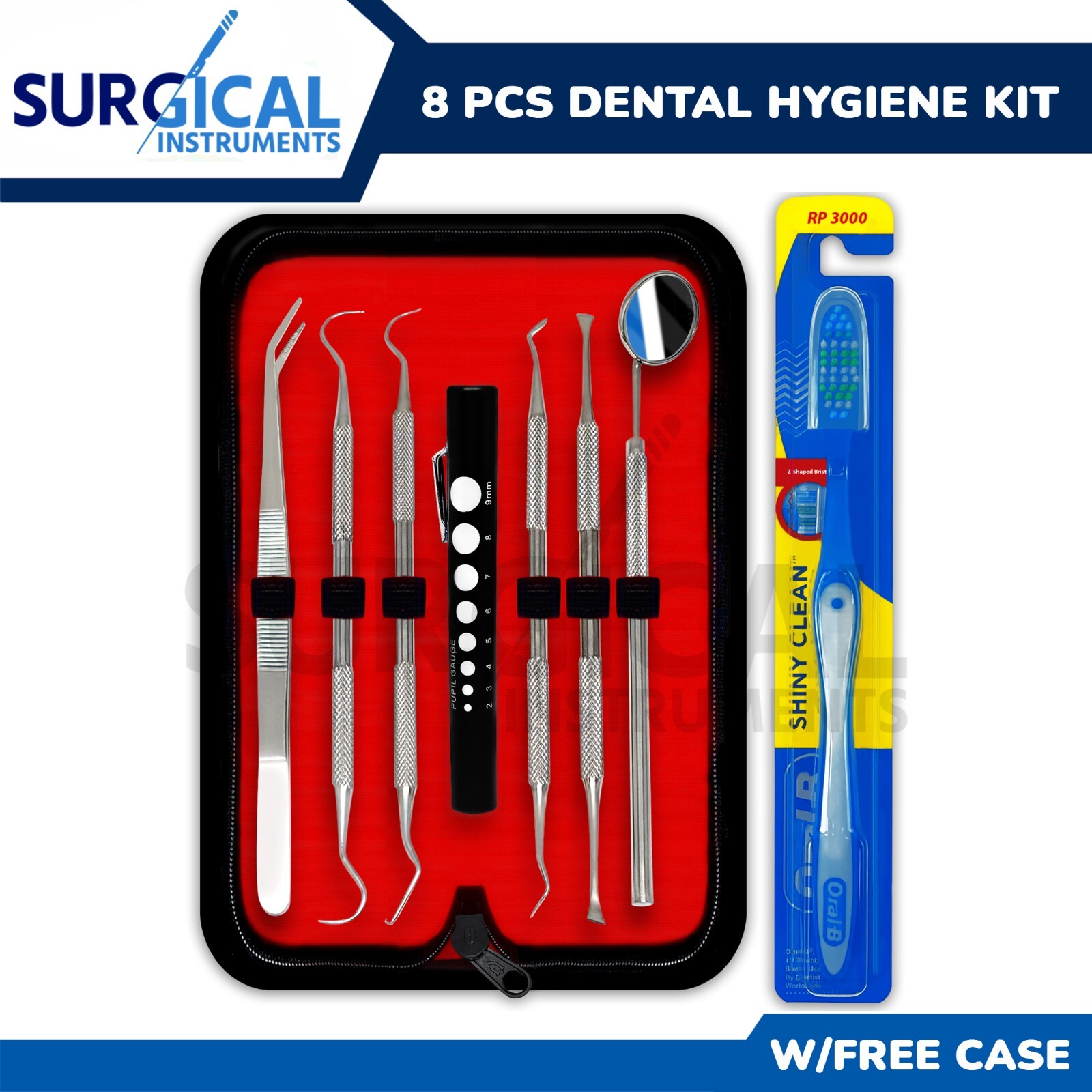 8 Tools Professional Dental Oral Hygiene Kit Deep Cleaning Scaler Teeth Care Set