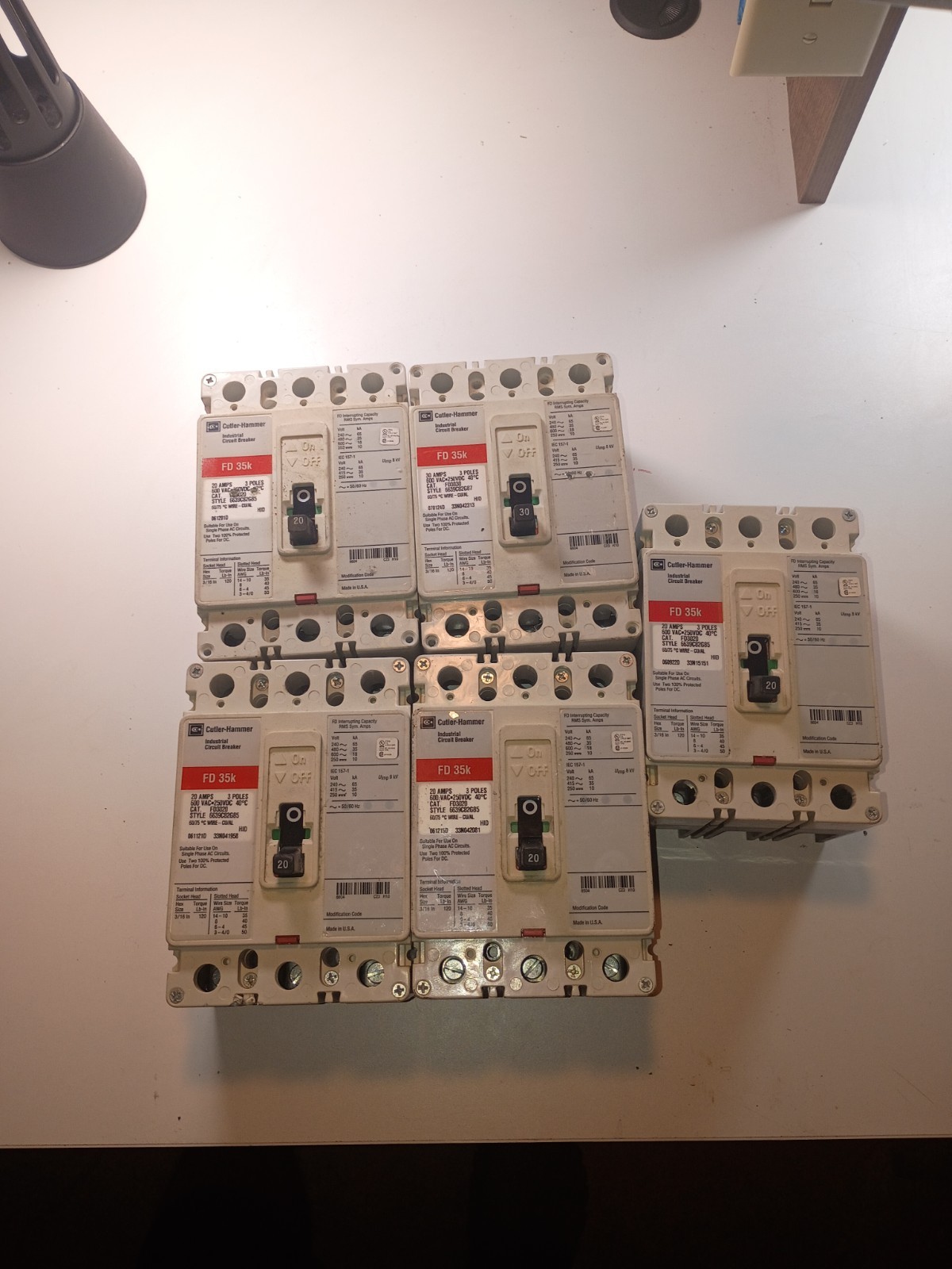 Cutler Hammer FD3020 20Amp, 3Pole, 600VAC