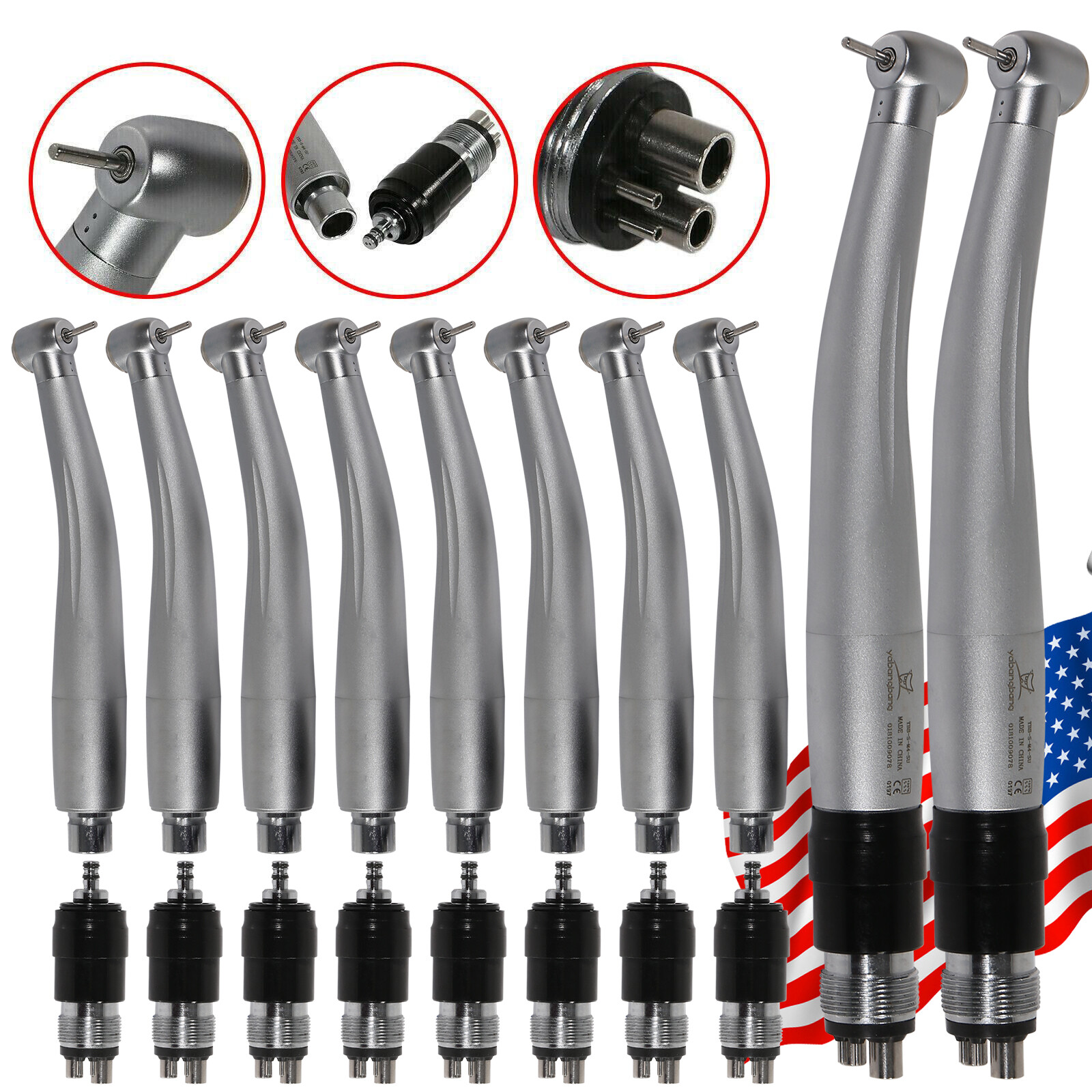 5/10PCS Dental Lab Surgical/ Burs Shank Carbide Round Friction Grip FG Bur Drill