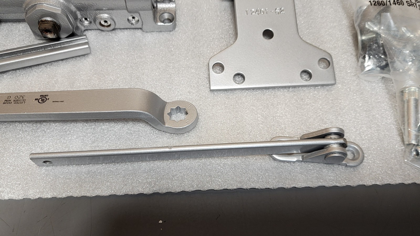 LCN 1461DEL Surface Mounted Door Closer W/Template Instructions TBWMS Alum Rw/Pa