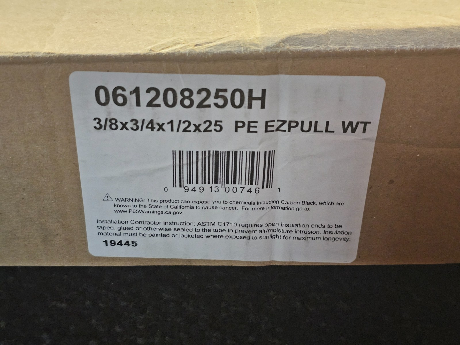 JMF 061208250H 3/8 in. x 3/4 in. x 1/2 in. Insulation 25 ft. Standard Line