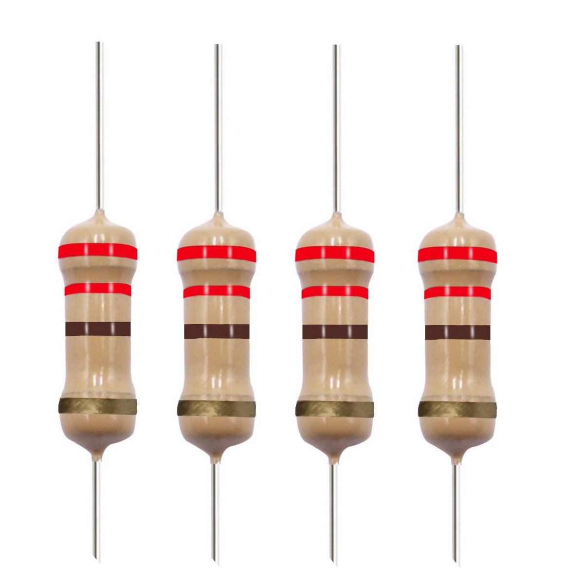 10 Pack~100PACK 220 Ohm Ω 5% Tolerance 1/2W 0.5 Watt Carbon Film Resistor