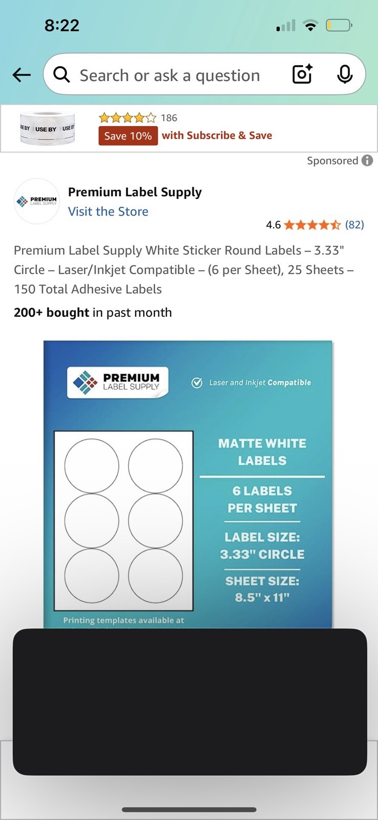 Premium White Matte 3.33 Circle Labels 2 -150 Packs