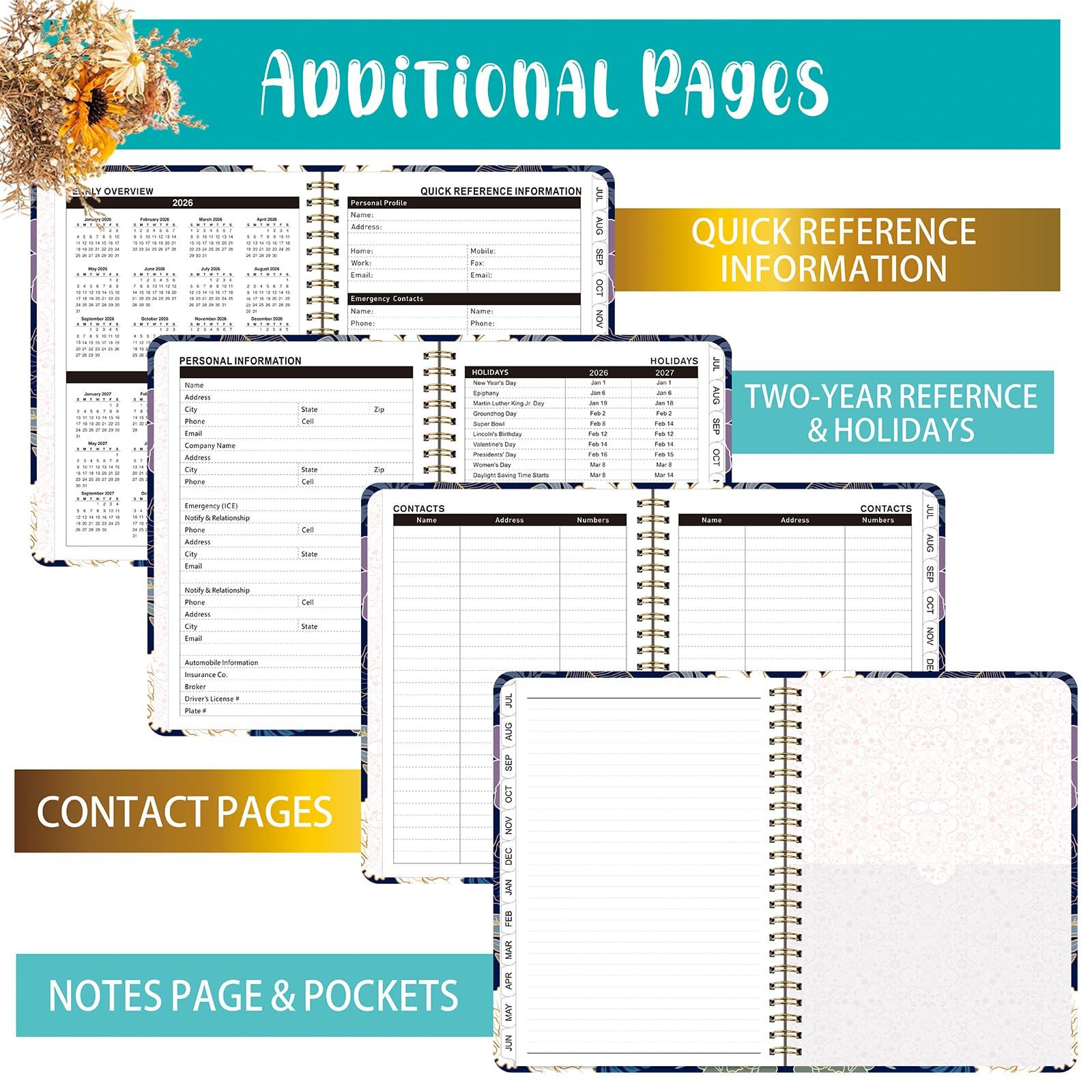 Planner 2026-2027,Agenda 2026-2027, July 2026 to June 2027 Monthly Weekly