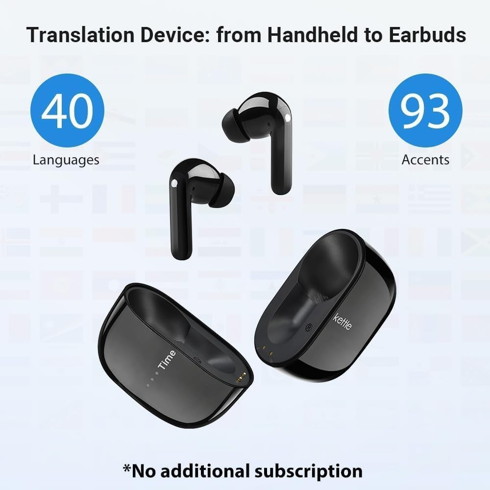 TIMEKETTLE M3 – 3-IN-1 Language Translator Earbuds/Real-Time Translation