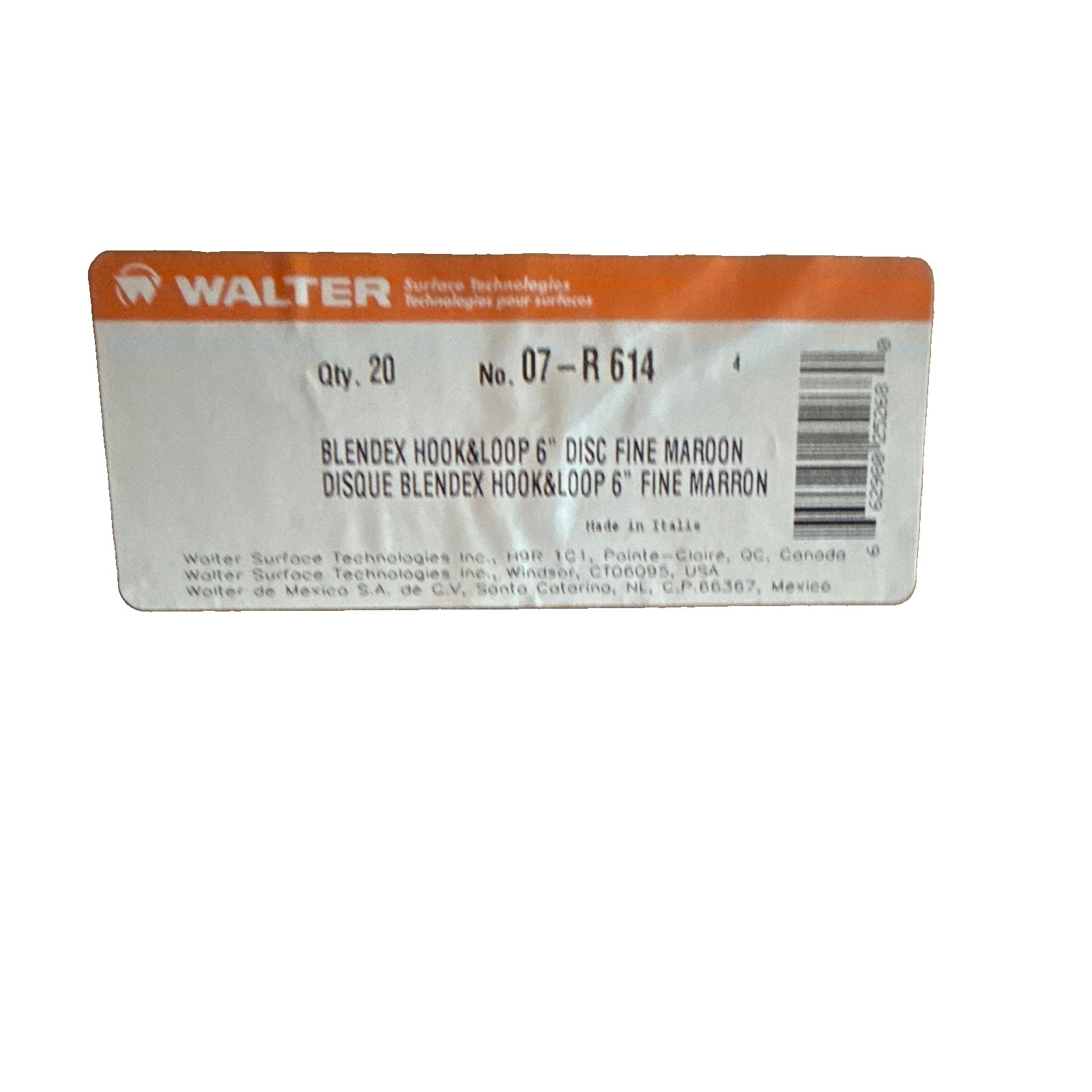 Walter Blendex Non-Woven Hook & Loop 6in fine Discs 20 Pack Item #07-R 614