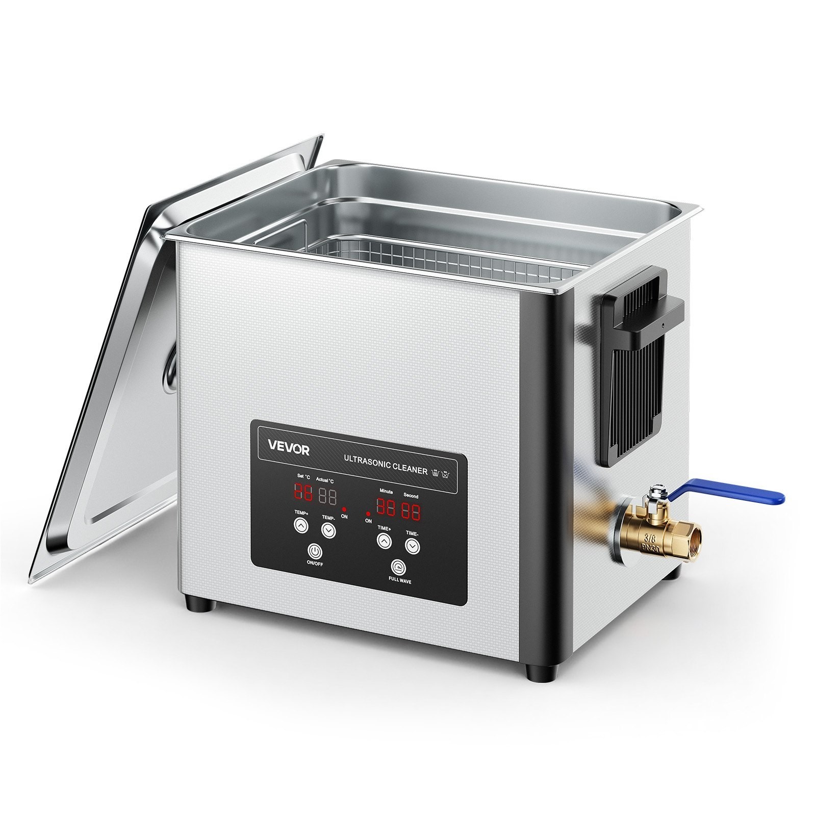 VEVOR 10L Ultrasonic Cleaner Machine with Cleaning Basket & Digital Display 180W