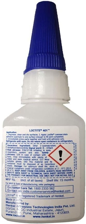 Loctite 401 Clear Instant Adhesive Low Viscosity Fast Drying for Plastic Bonding