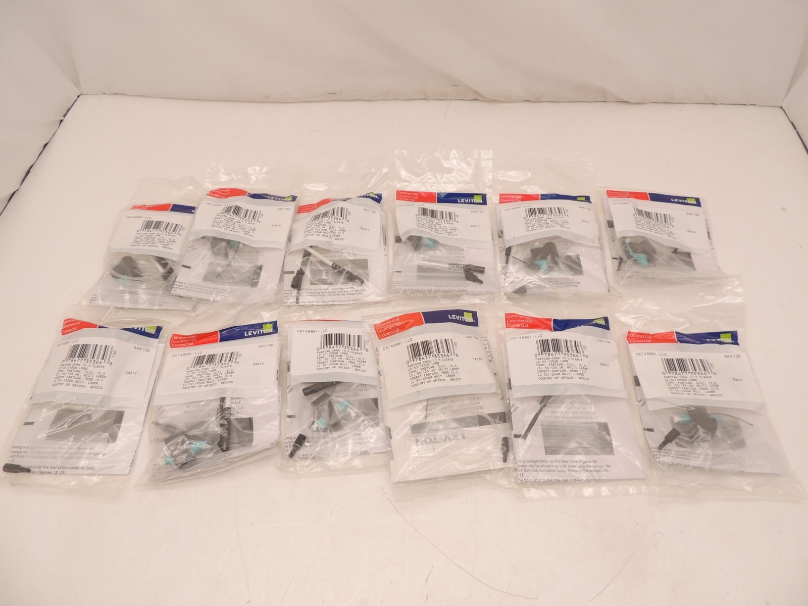 Lot of 12 New Sealed Leviton CAT 49991-LLC Fastcam 10.5 Cleave LC 50/125UM