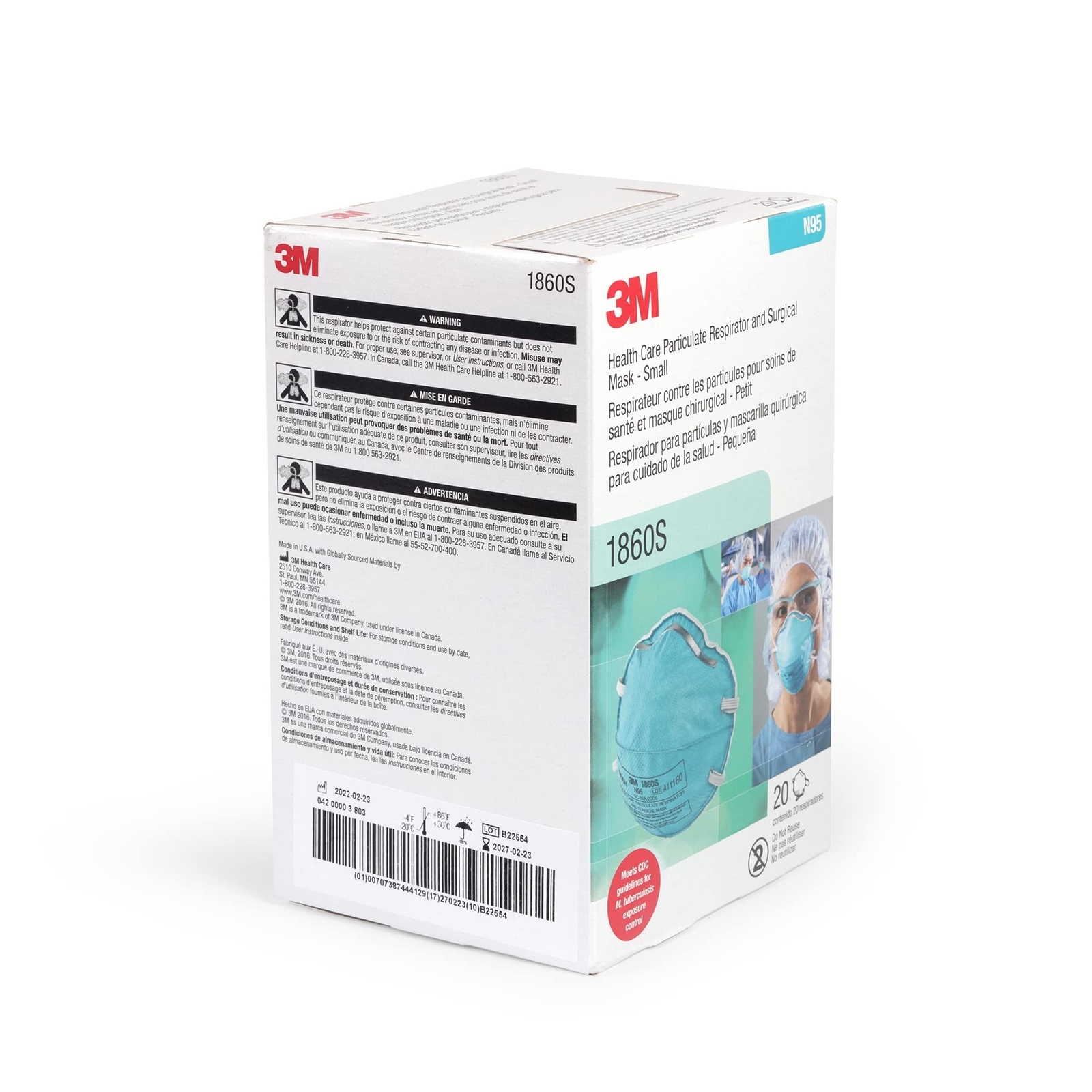 3M 1860 Particulate Respirators, Case of 120 – EXP 07/27