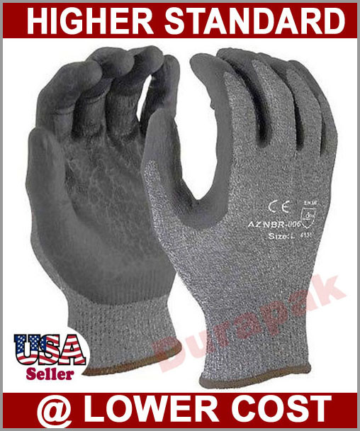 36 Pair Advance Foam Nitrile Coating Nylon / Lycra Industry Gloves Gray S,M,L,XL