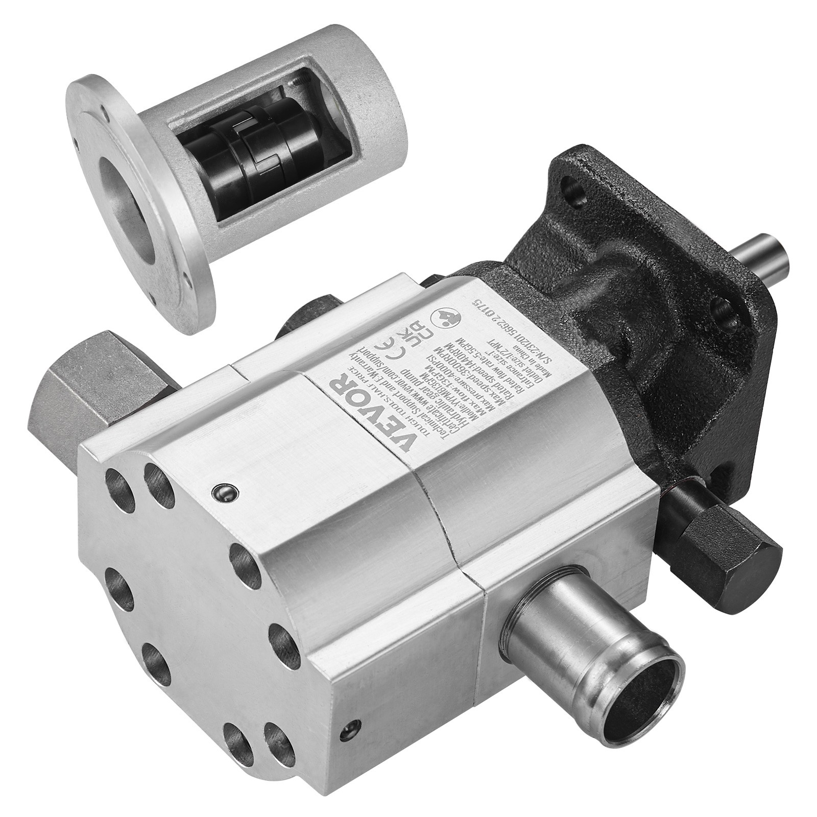 VEVOR Hydraulic Wood Log Splitter Pump Kit Gear Pump 13GPM 2 Stage with Coupling