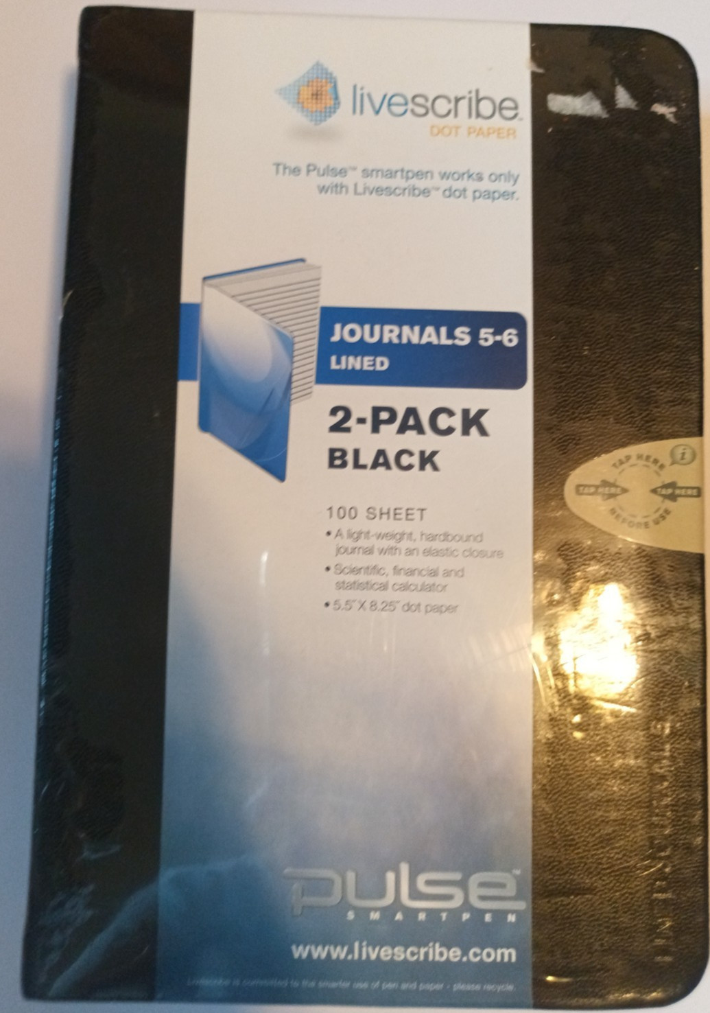 Livescribe Journals 5-6 (2 × 100 sheets, Black, New in plastic wrap)