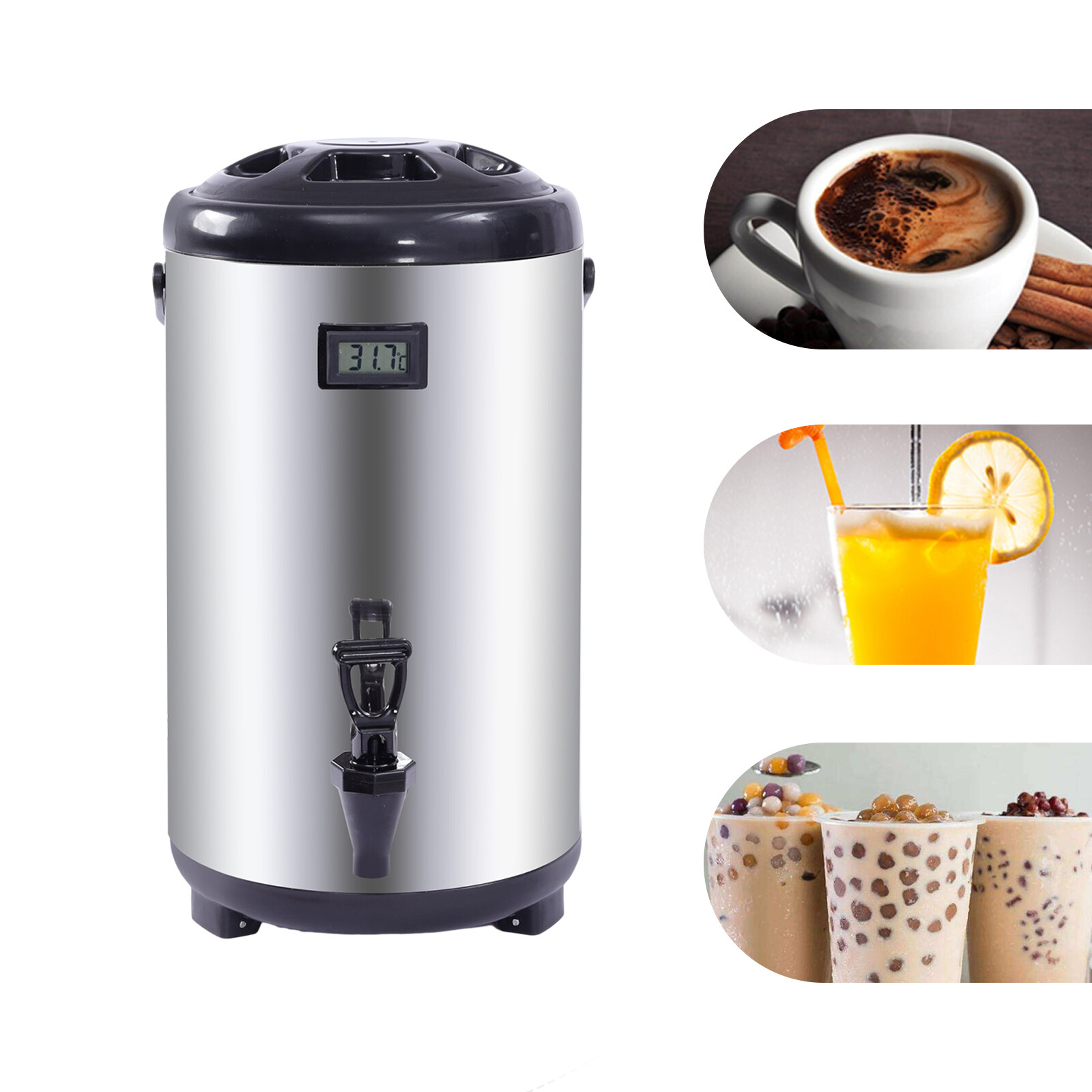 12L Insulated Beverage Dispenser Stainless Tea Juice Coffee Milk Dispenser NEW