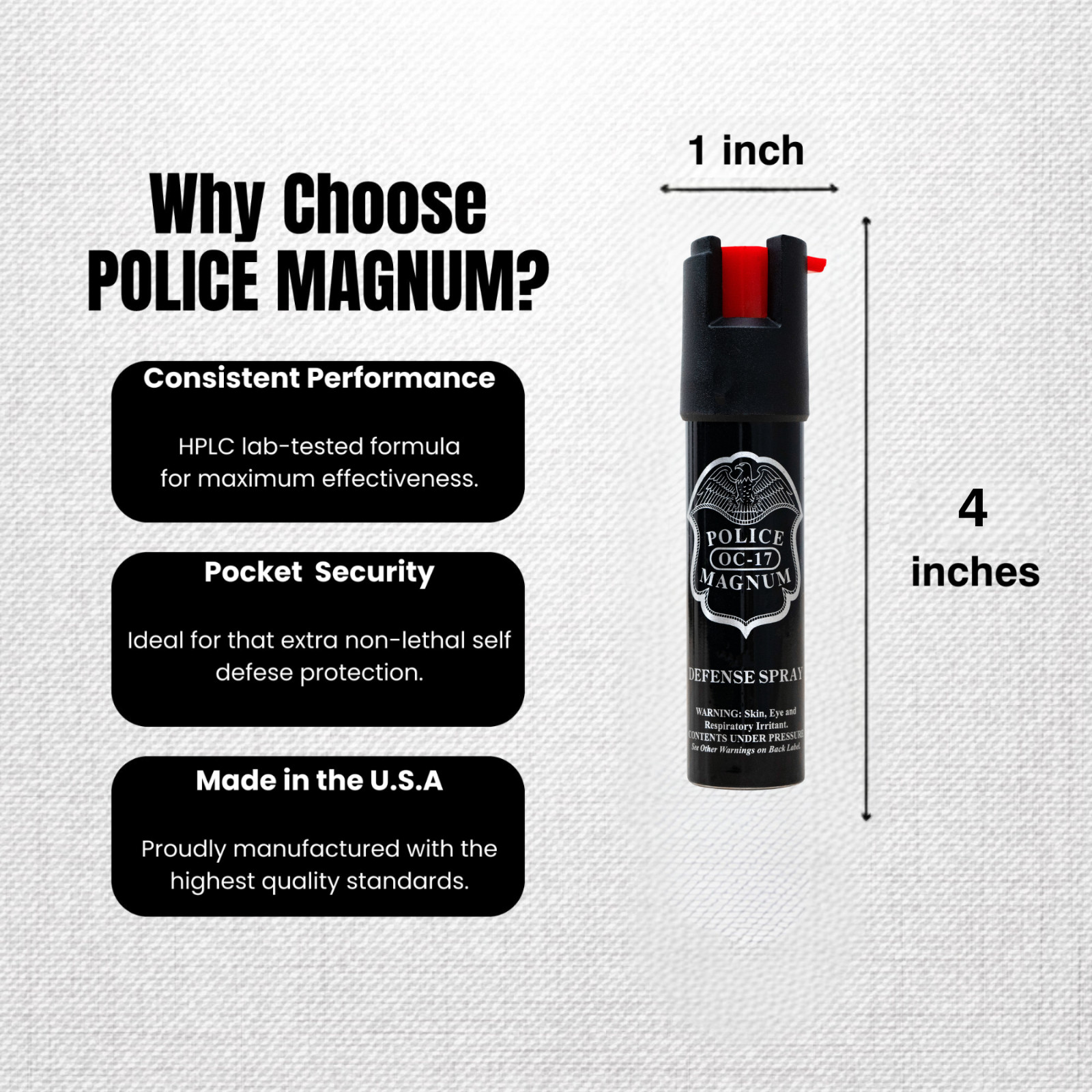 3 PACK Police Magnum pepper spray 3/4oz Safety Lock Defense Security Protection