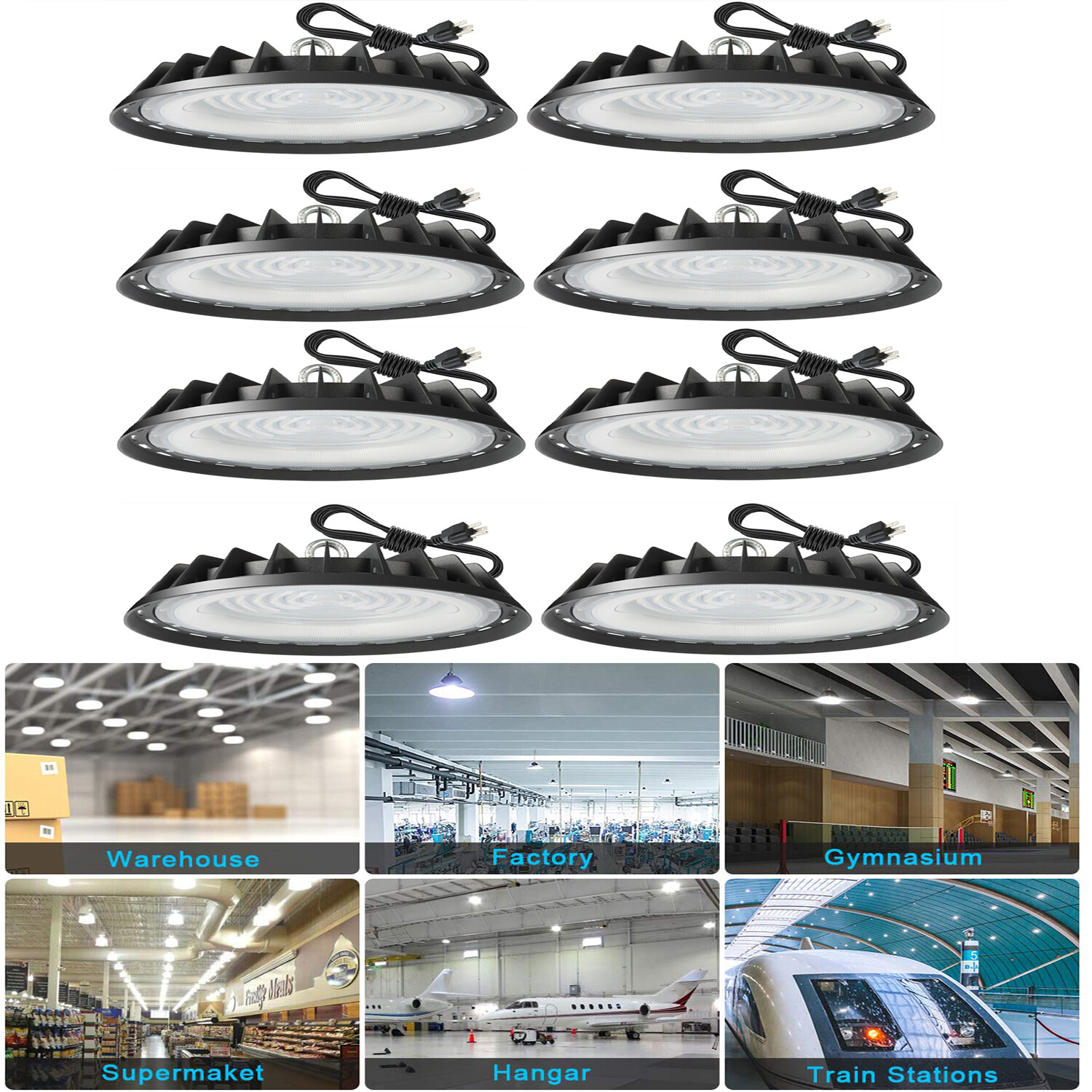 500W Led High Bay Light Commercial Industrial Warehouse Shop Light with US Plug