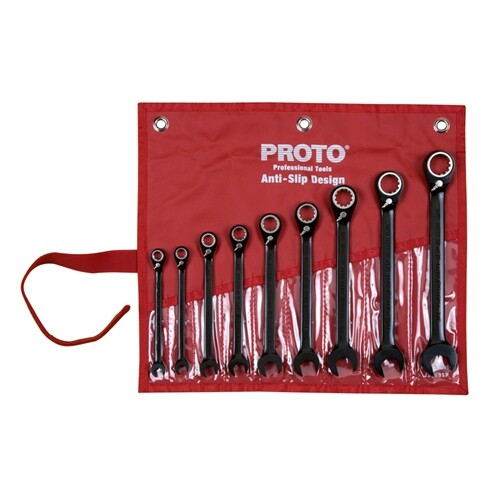 Proto JSCV-9S 9 Piece SAE Reverse Combination Ratcheting Spline Wrench Set