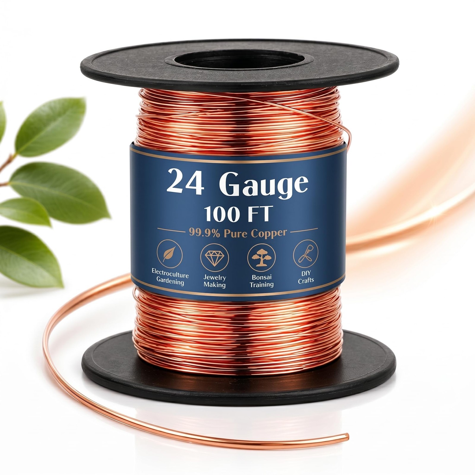 Therwen 100ft 24 Gauge Copper Wire for 24 Gauge, 100ft, as pictures show